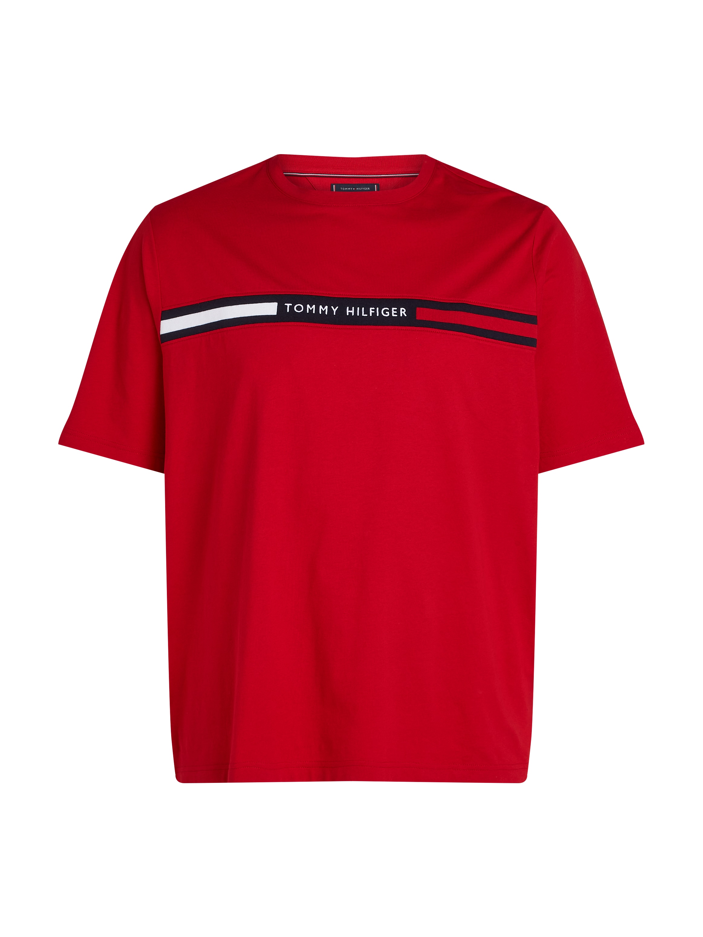 Tommy Hilfiger Big & Tall Rundhalsshirt »BT-HILFIGER CHEST INSERT TEE-B«, in Großen Größen, Logostickerei