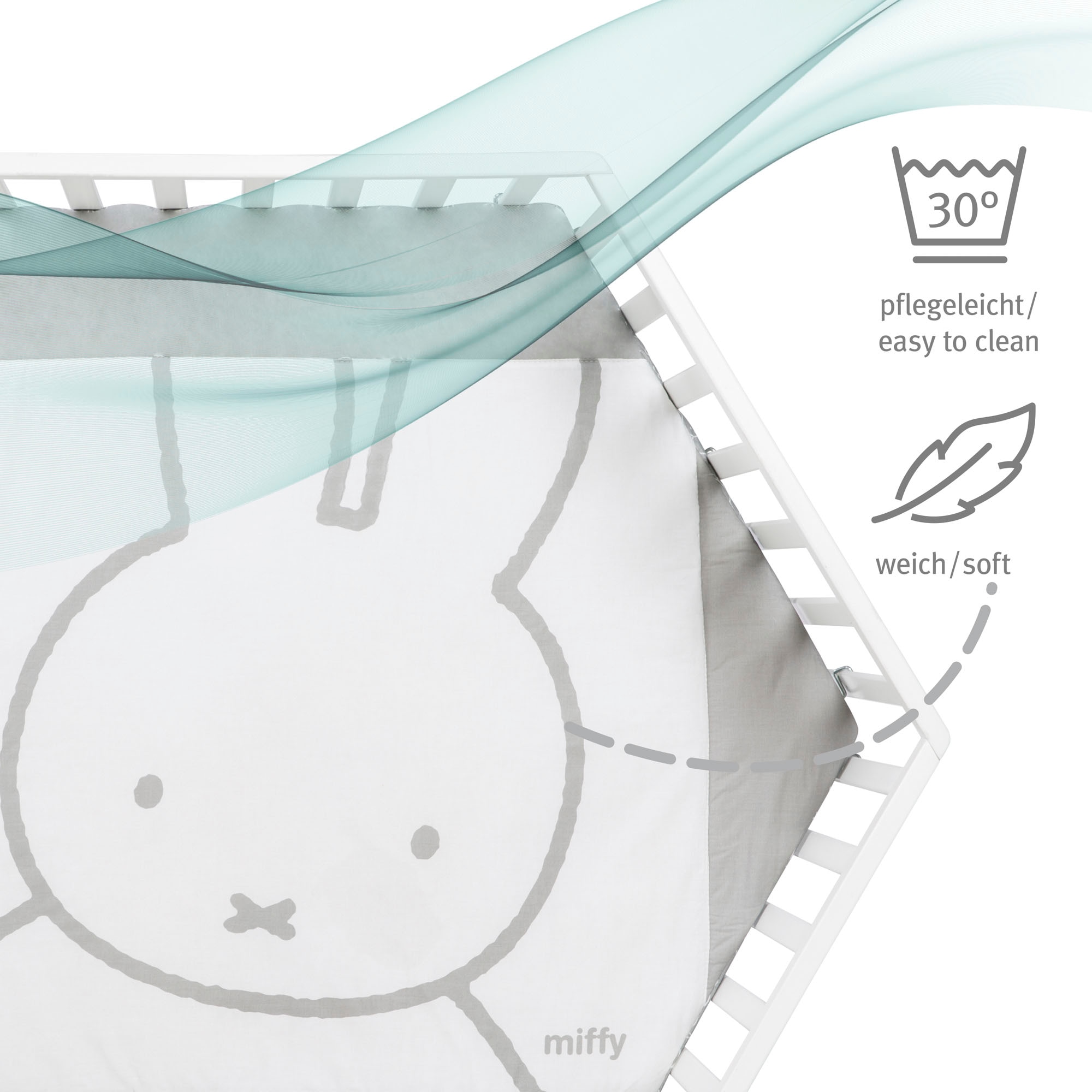 roba® Laufgitter »miffy®, weiß, 6-eckig«, bis 15 kg, mit Stoffeinlage