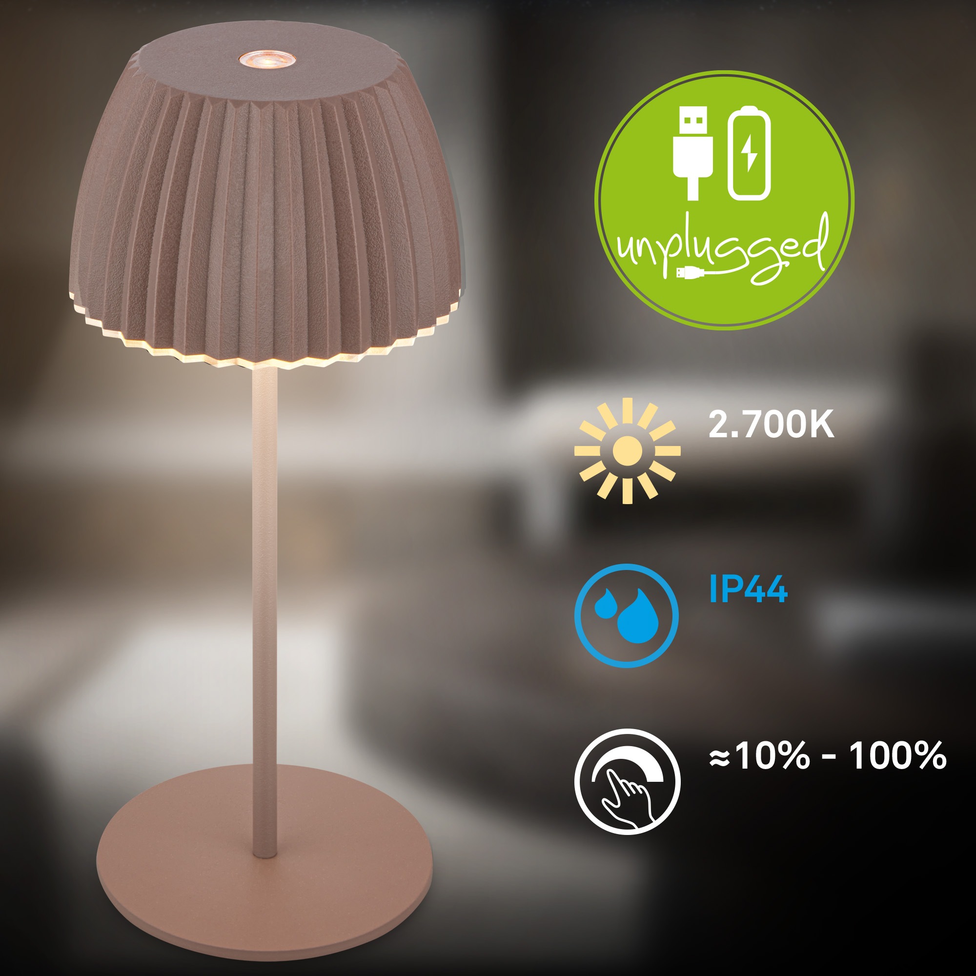Briloner Leuchten LED Tischleuchte »Akku LED Tischleuchte« LED-Modul