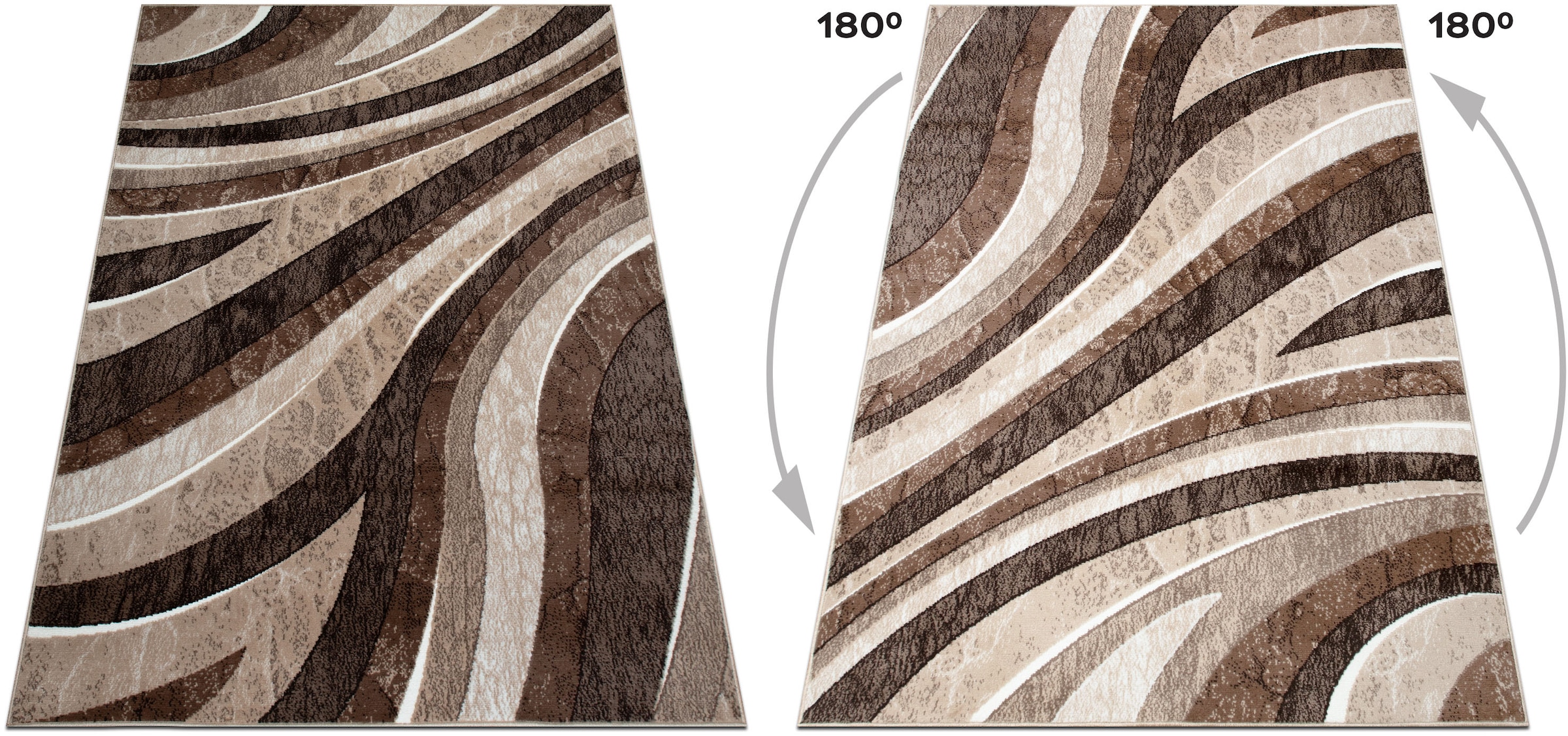 OTTO home Teppich »Livil, modernes Wellen-Design« rechteckig 8 mm Höhe 3D-Effekt, Kurzflor, Wohnzimmer, Esszimmer, Schlafzimmer