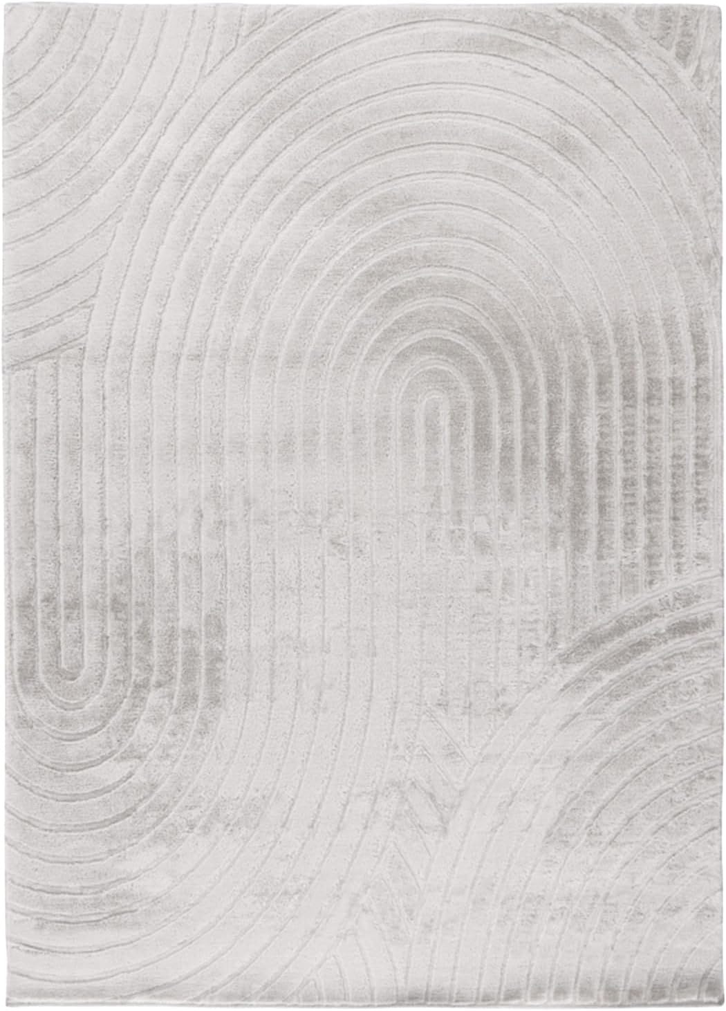 Carpet City Teppich »WAVES 501« rechteckig 12 mm Höhe Kurzflor, Hochtief-Muster/ 3D-Effekt, Uni, Wohnzimmer, Schlafzimmer