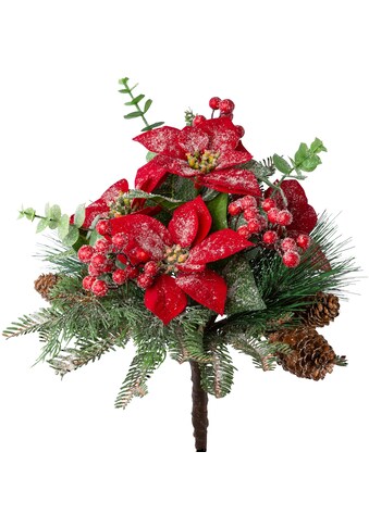 Creativ green Winterliche Kunstpflanze »Weihnachtsdeko rot«, (1 St.), Mixbund, mit... kaufen