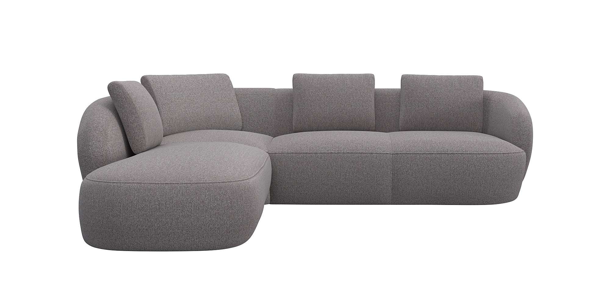 FLEXLUX Ecksofa »Torino, rund, L-Form, Sofa-Ecke mit Ottomane«, Modernes, organisches Sofa-Design, Kaltschaum, Wellenunterfederung