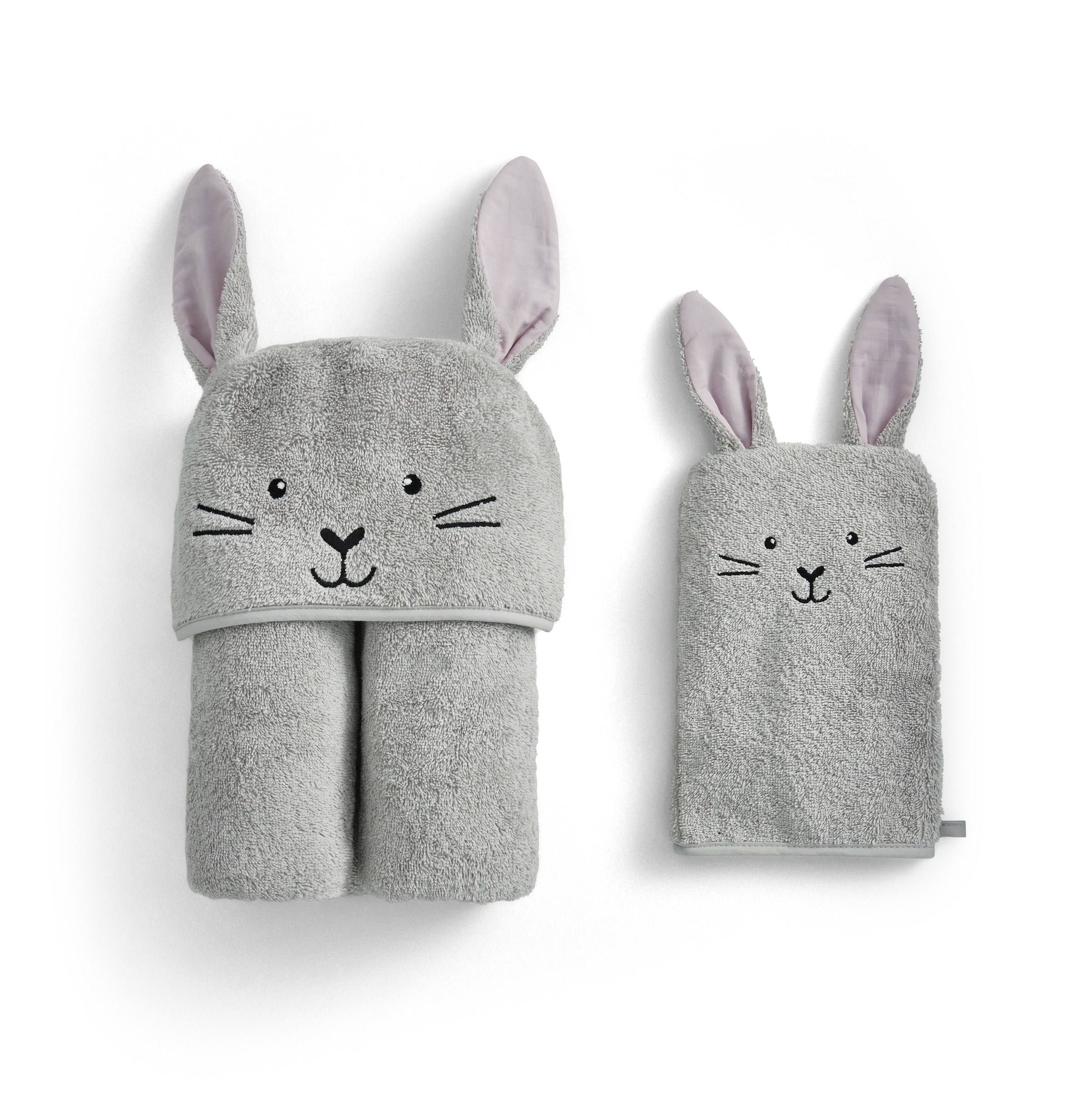 Christy Handtuch Set »Christy Baby Hase«, Set, 2 tlg., Walkfrottier, 1 Kapuzen-Badetuch (95x90 cm) und 1 Waschhandschuh (23x15 cm)