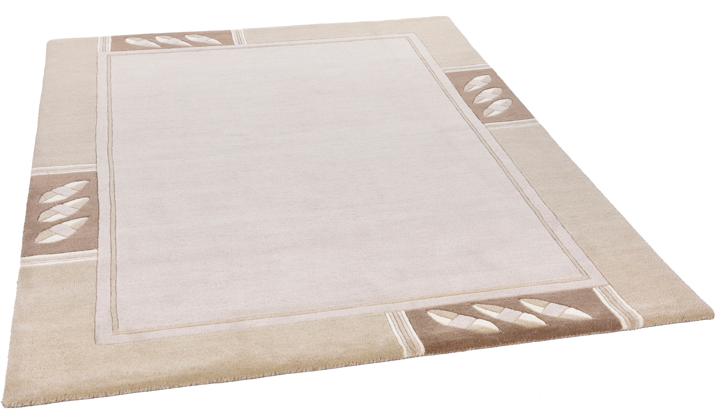 THEKO Wollteppich »Royal Nepali 3029« rechteckig 15 mm Höhe reine Wolle, handgetuftet, modernes Design, mit Bodüre