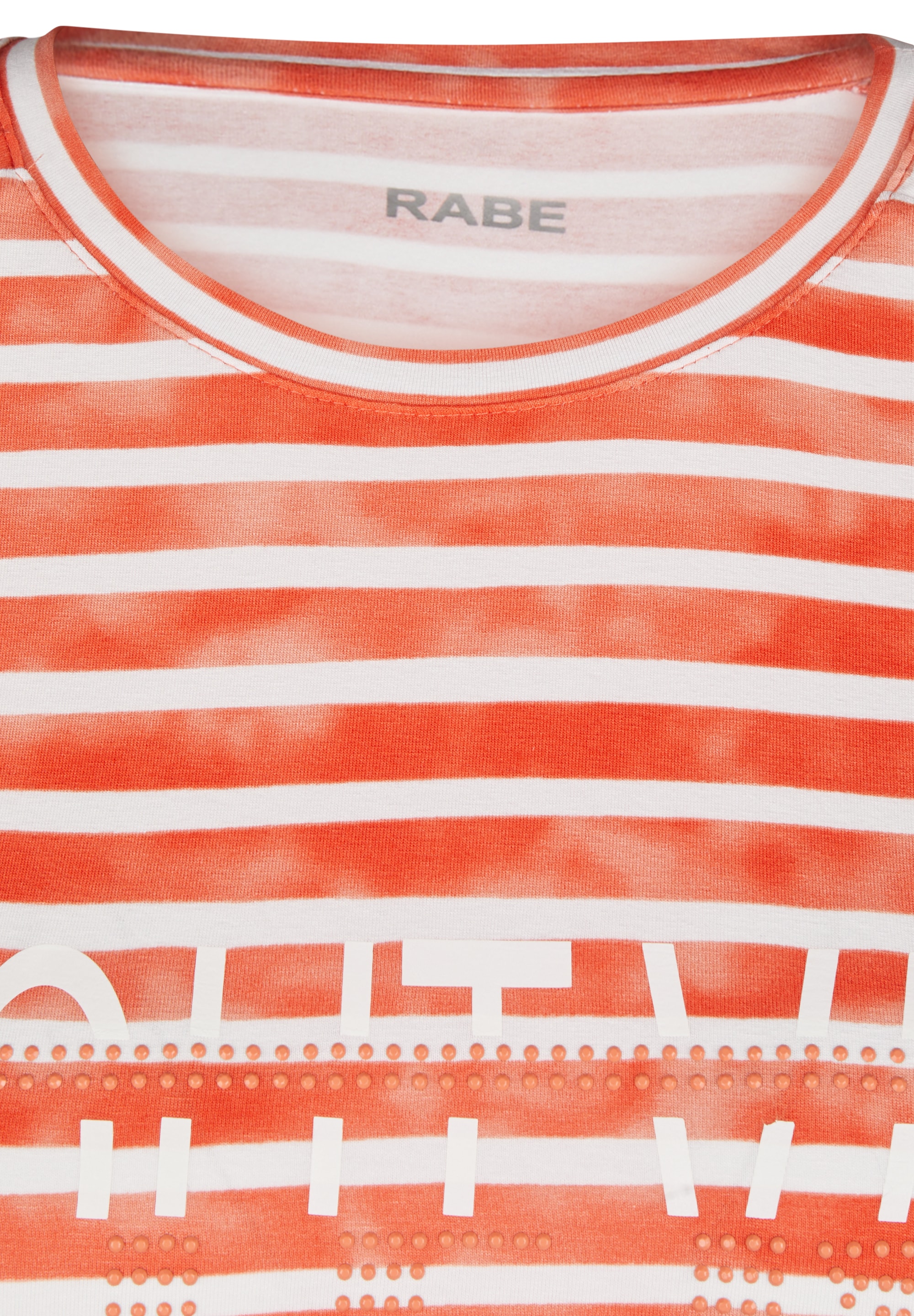 Rabe Rundhalsshirt, im Streifen-Look und mit Nieten-Details