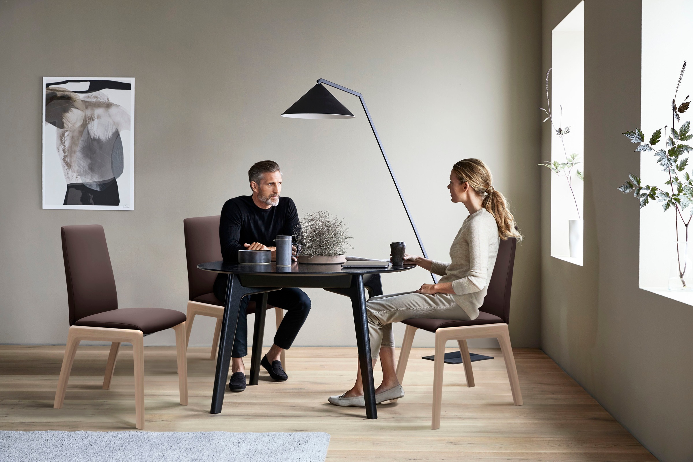 Stressless® Polsterstuhl »Laurel«, Leder PALOMA, Low Back, Größe M, mit abgerundeten Beinen in Eiche natur