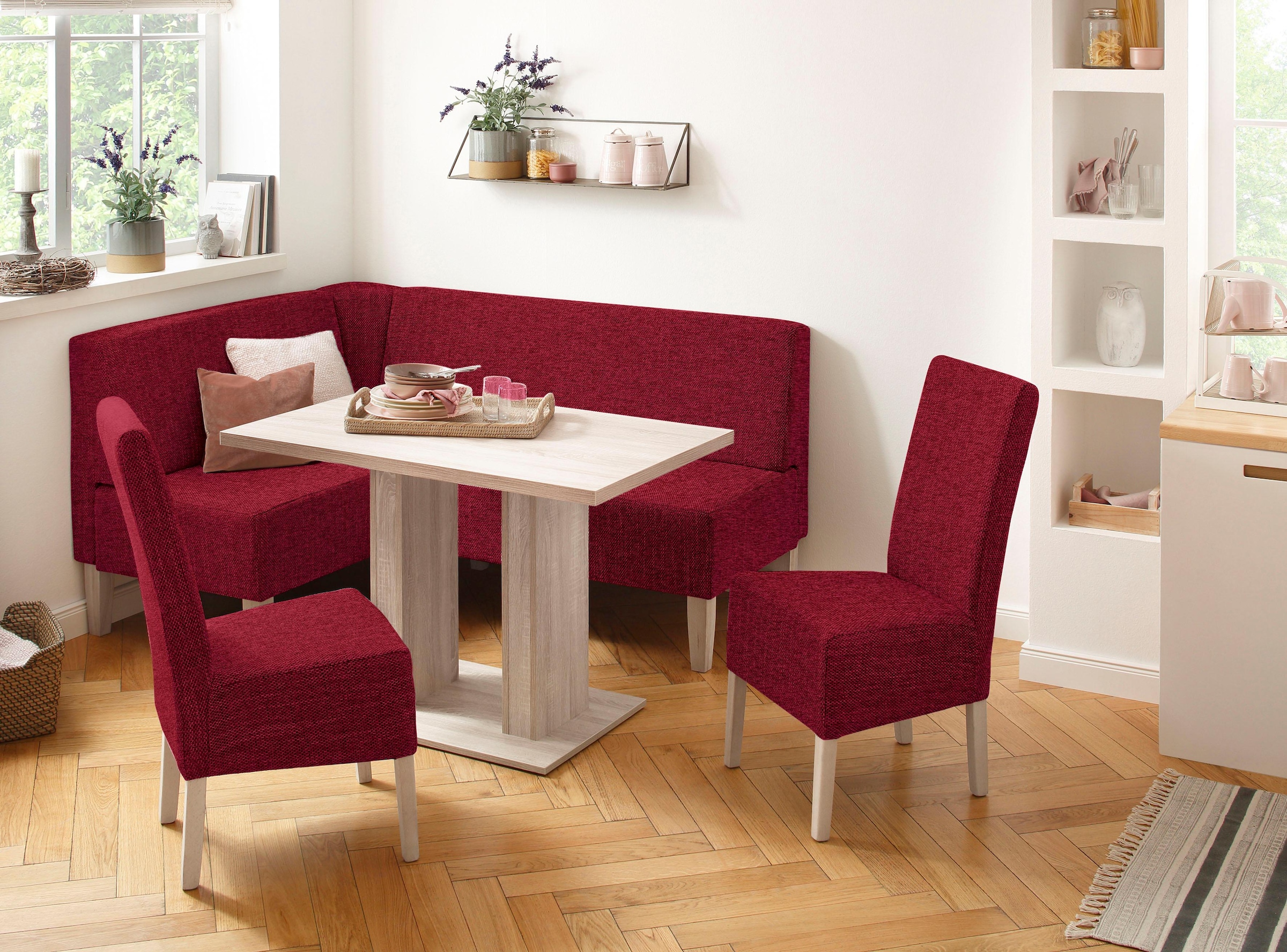 Home affaire Eckbankgruppe »Hellen«, (Set, 4 tlg.), im rustikalen  Landhausstil bequem bestellen