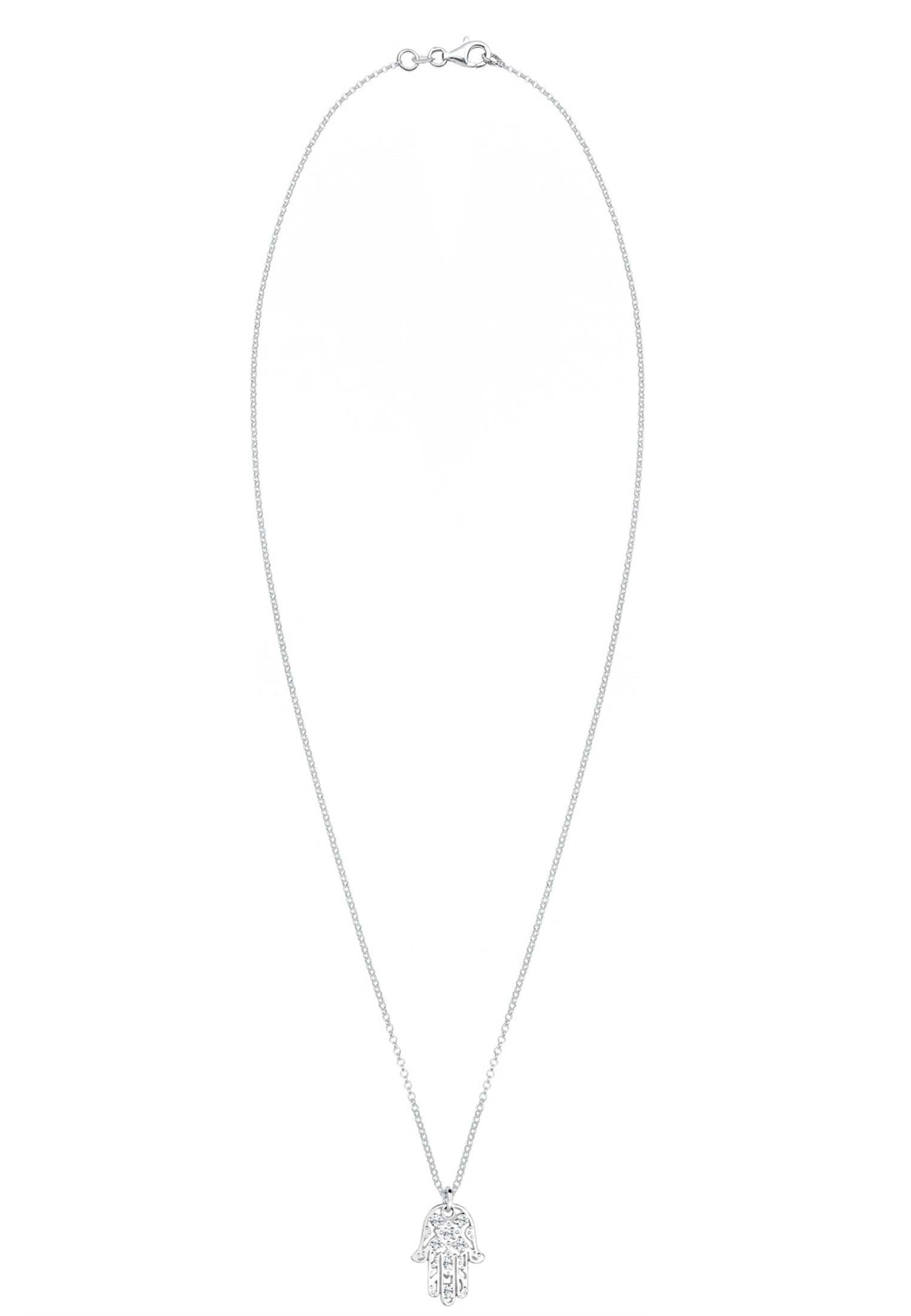 Elli Silberkette »Halskette Hamsa Hand der Fatima Kristalle 925 Silber«