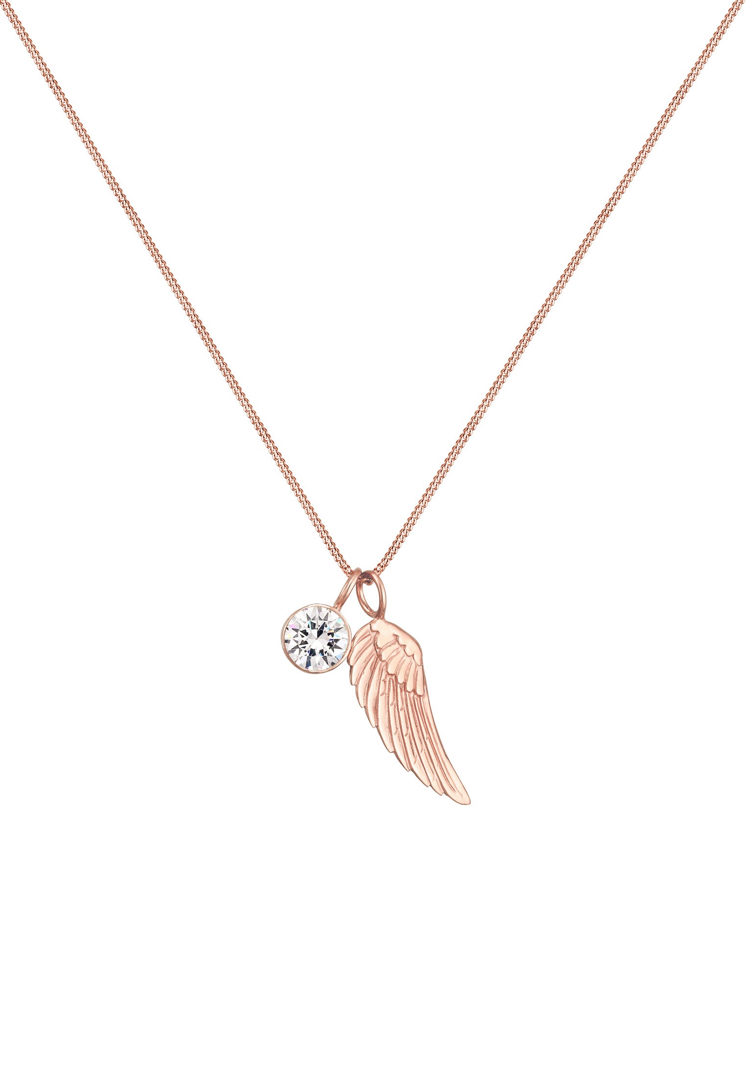 Elli Silberkette »Halskette Flügel Weiß 925 Sterling Silber, mit Kristallen von Swarovski®«