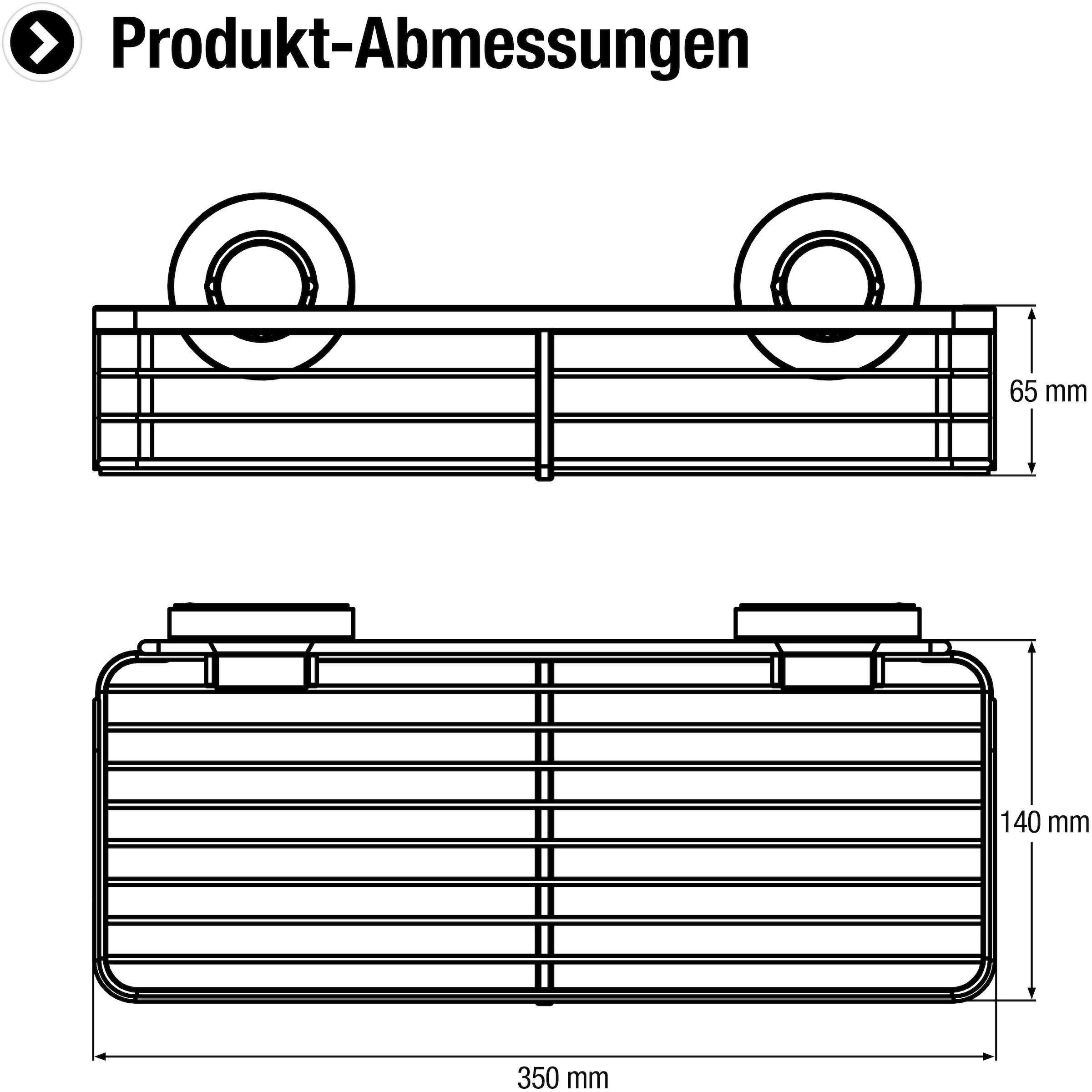 CORNAT Duschregal »3 in 1 - Extra langer & flacher Korb - Zur Wandmontage - Duschablage« 3 Befestigungsoptionen mit Saugnapf, Klebepad & Bohren - Verchromt