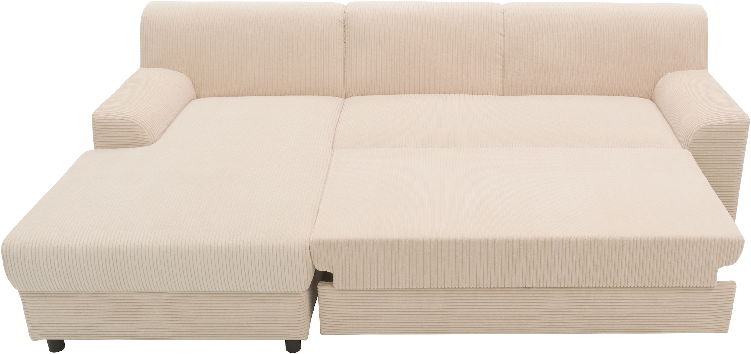 INOSIGN Ecksofa »Turah 2, L-Form, in Cord u. wasserabweisender Microfaser, Federkern«, B/T/H: 241/146/79 cm, incl. Zierkissen, wahlweise mit Bettfunktion