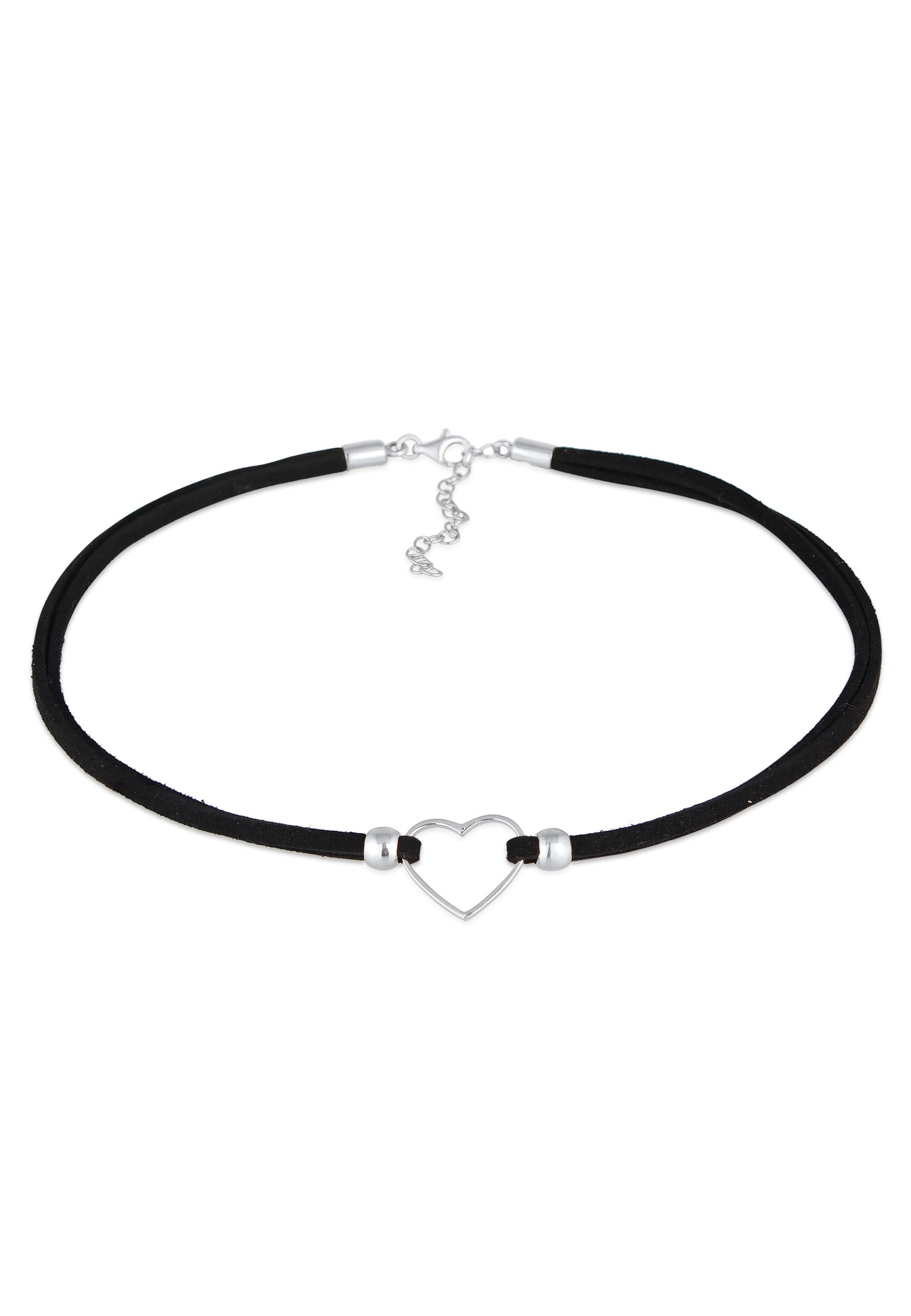 Elli Choker »Halskette Choker Herz Halsband Schwarz 925 Silber«
