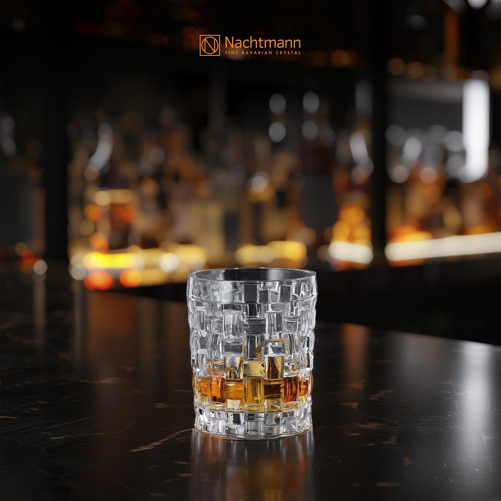 Nachtmann Whiskyglas »Whiskygläser Bossa Nova 330 ml 4er Set transparent« Erhöhte Bruchfestigkeit, Kristallglas, spülmaschinenfest