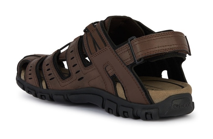Geox Sandale »UOMO SANDAL STRADA C«, Sommerschuh, Klettschuh, Outdoorsandale, mit Lederfußbett