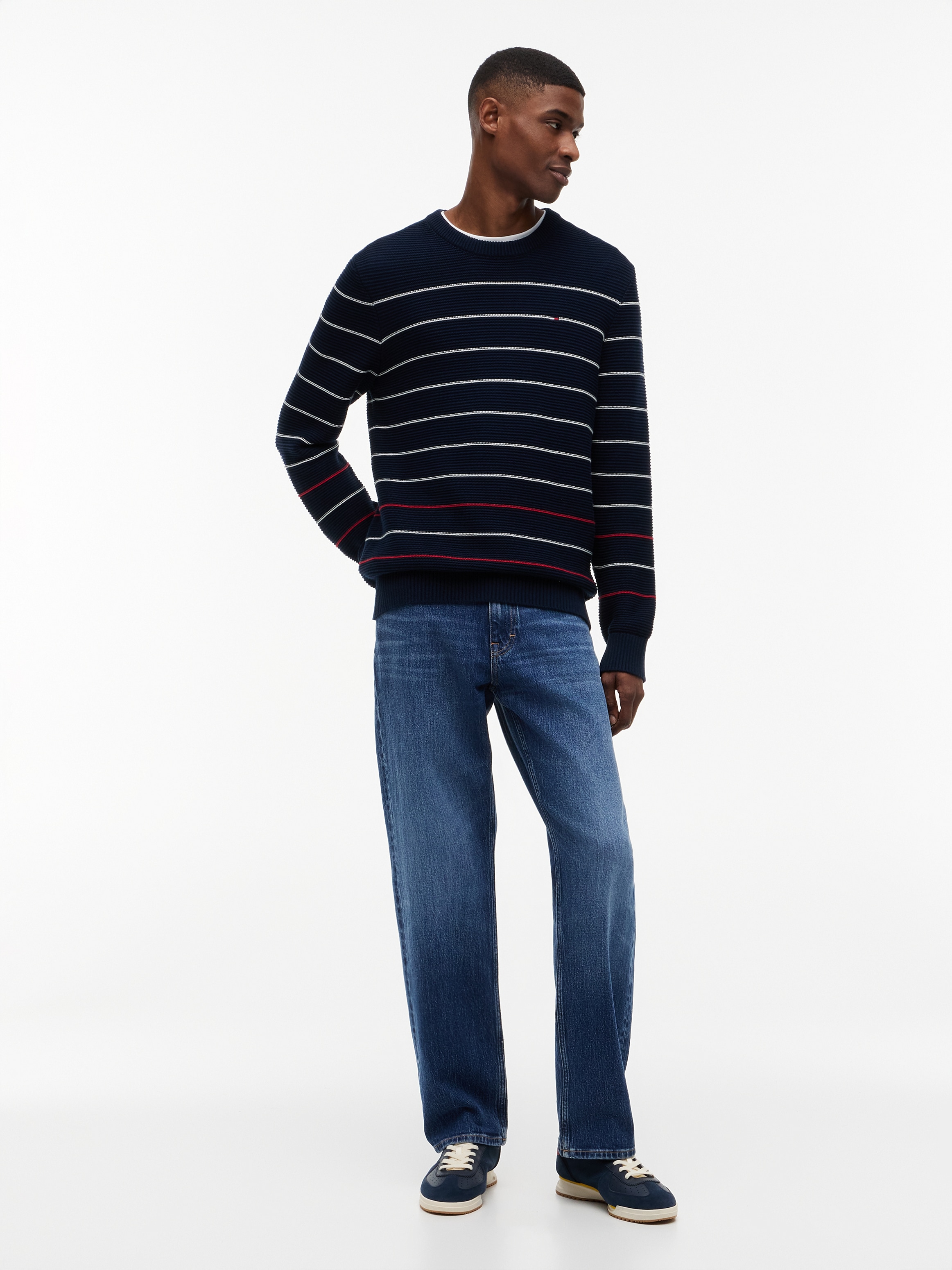 Tommy Jeans Strickpullover »TJM SLIM STRIPE SWEATER«