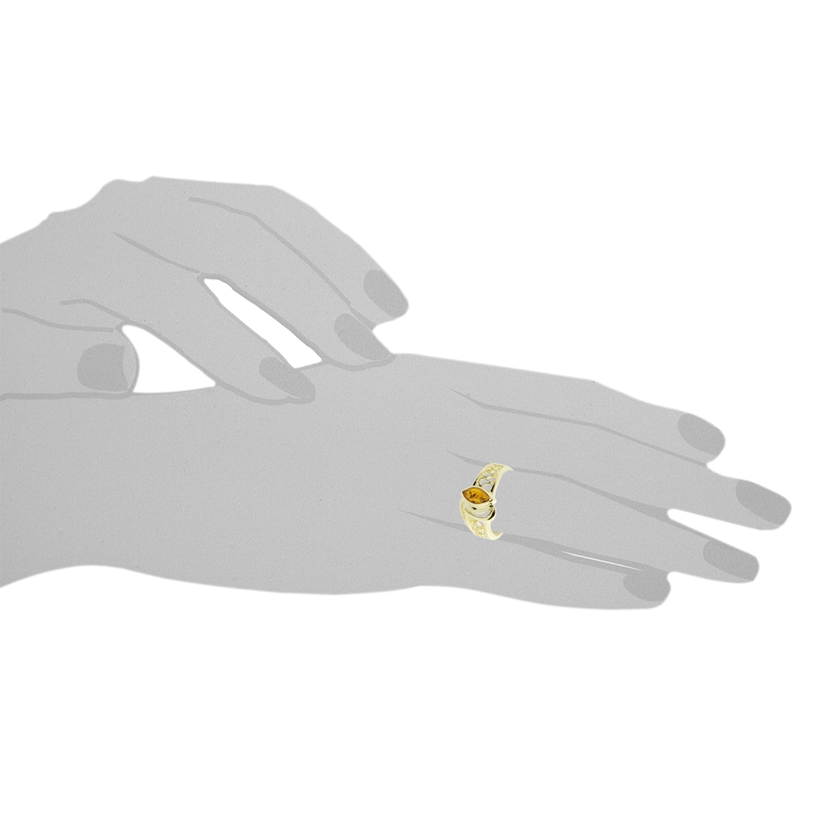 OSTSEE-SCHMUCK Fingerring »- Anisia - Gold 333/000 - Bernstein«