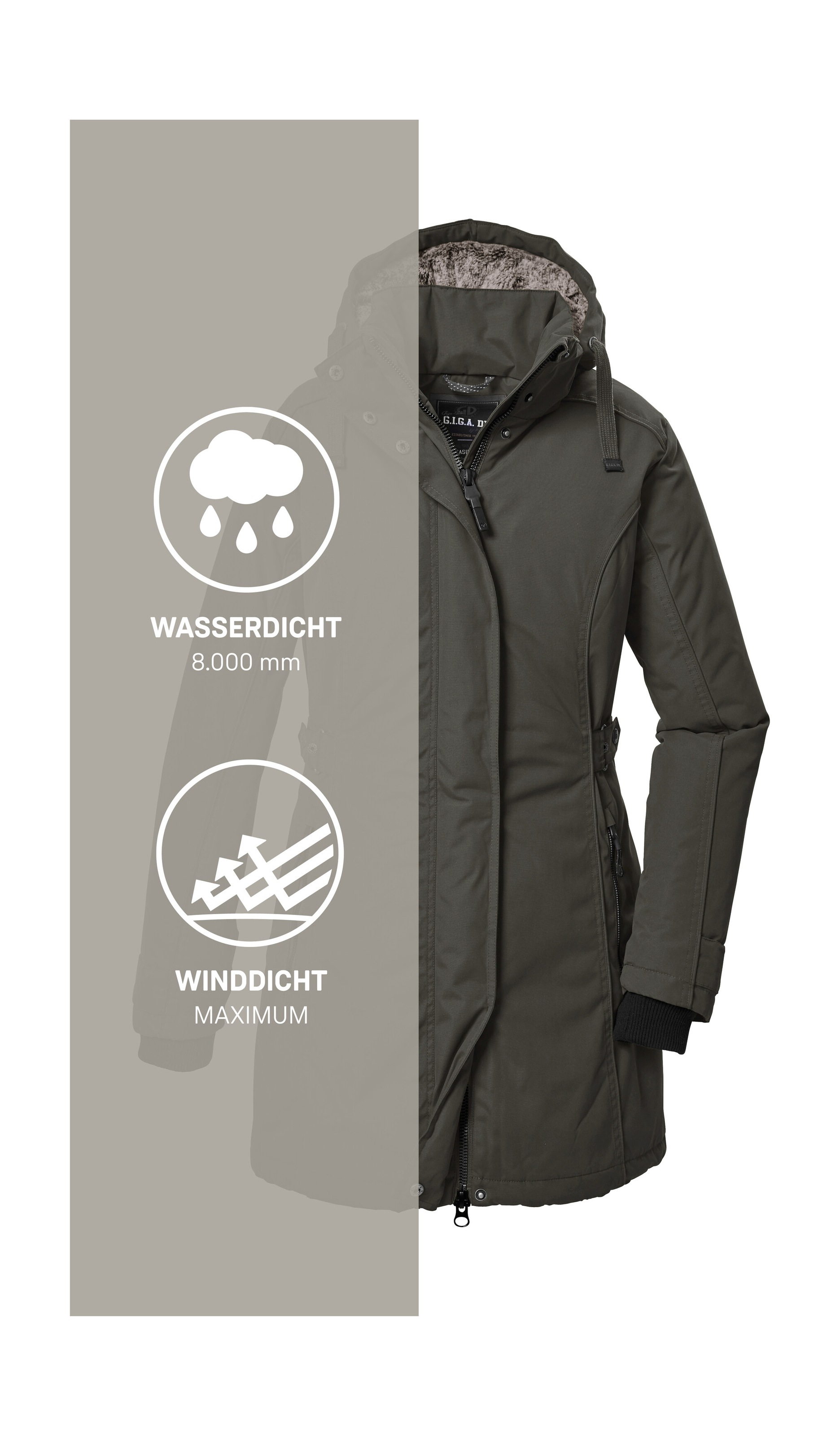 G.I.G.A. DX by killtec Parka »GW 70 WMN PRK« Wind- und wasserdichter Damenparka, atmungsaktiv, mit Fleece.