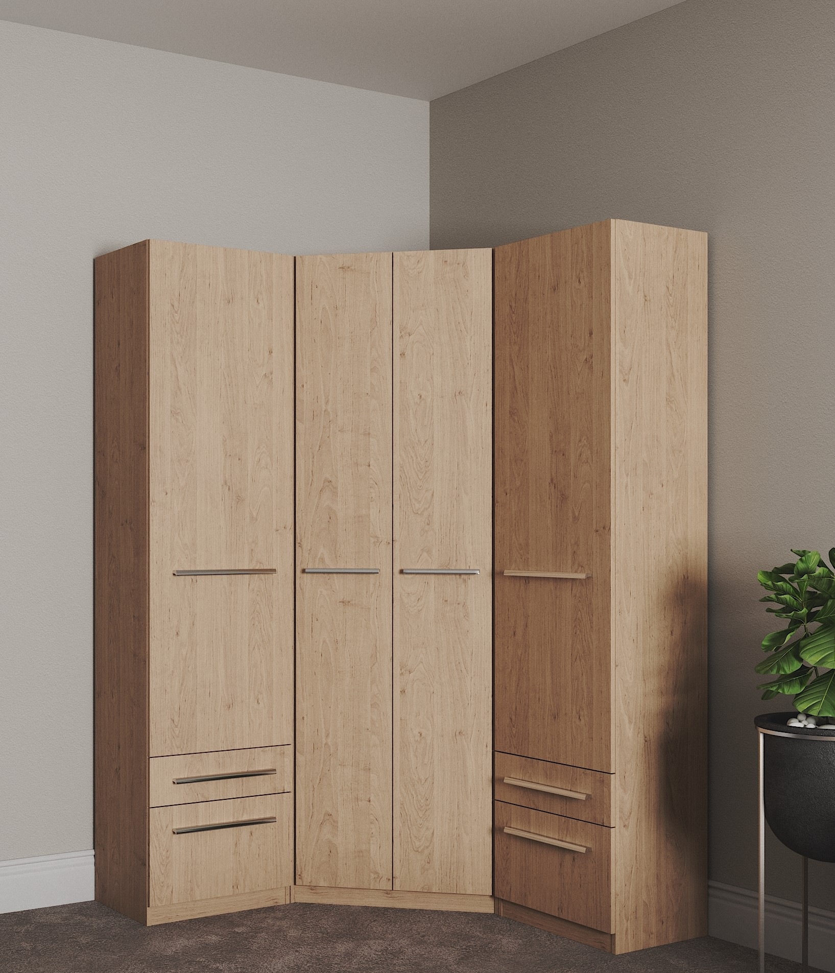 priess Kleiderschrank »Schrank Garderobe Wäscheschrank Barcelona in 5 Breiten«, viel Stauraum, geräumige Schubkästen, mit Spiegel, MADE IN GERMANY