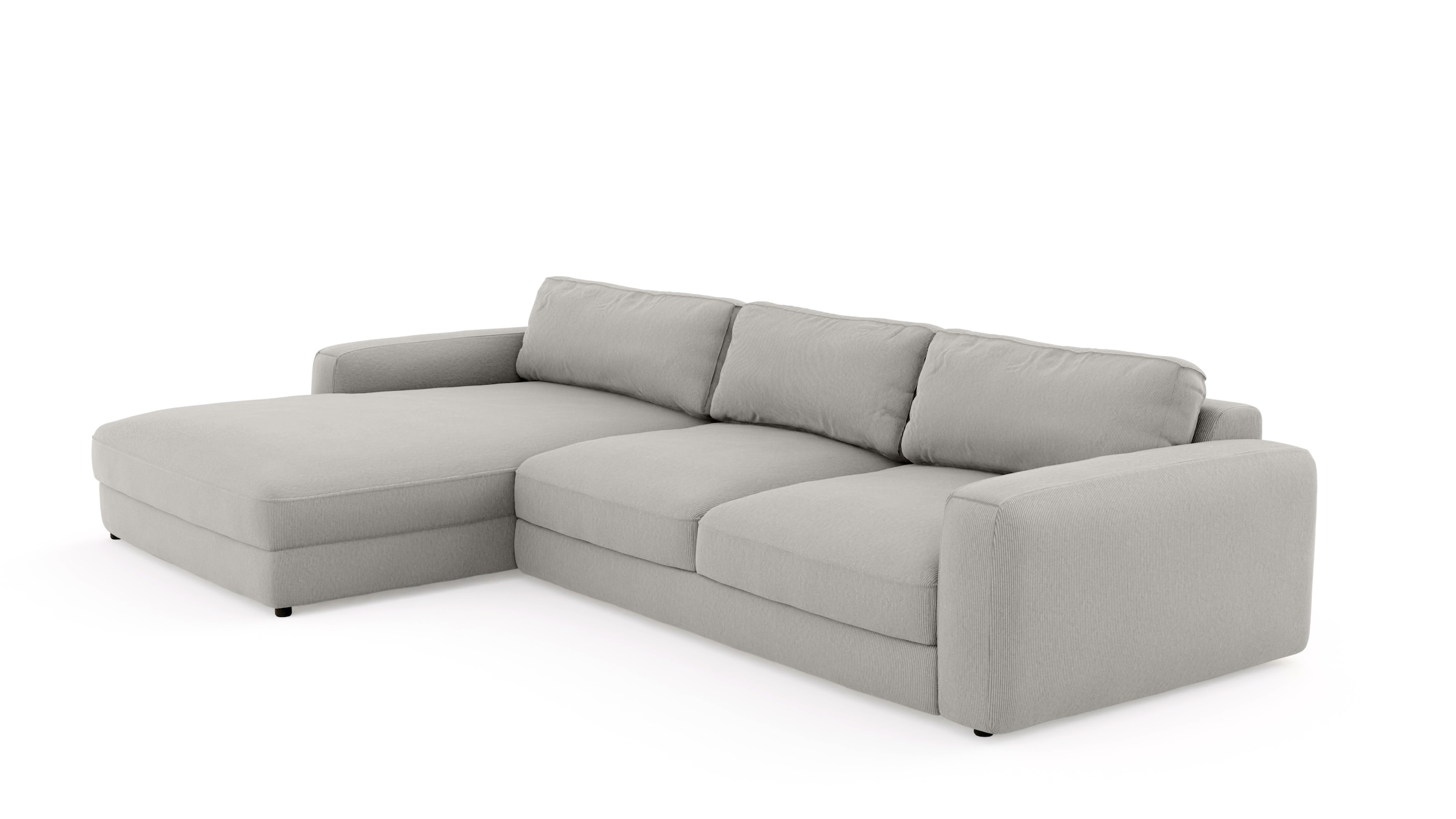 Places of Style Ecksofa »Bloomfield, elegant, viel Platz, Mega Couch, Breite 303cm, L-Form«, extra tiefe Sitzfläche, wahlweise mit Sitztiefenverstellung