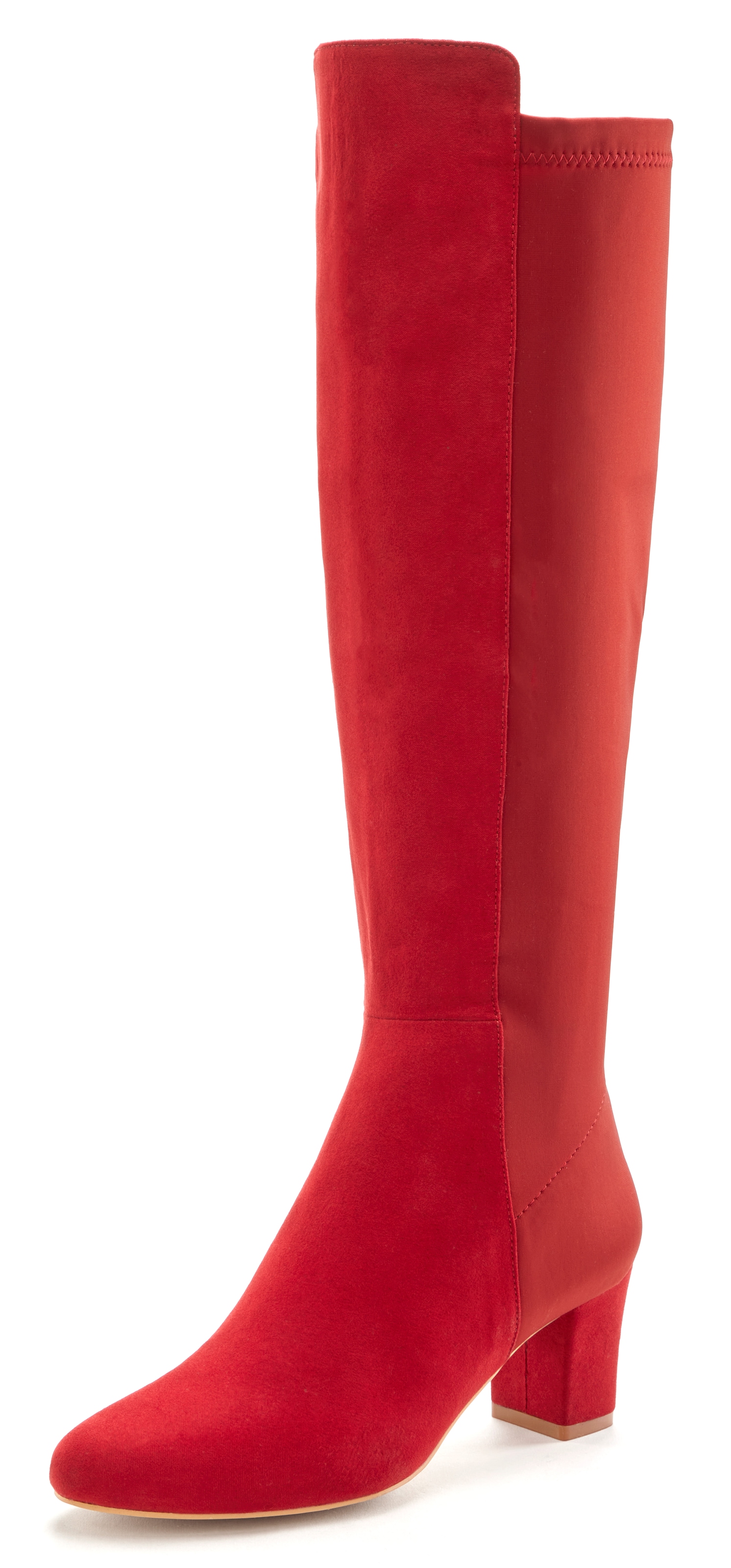 LASCANA Stiefel, mit Stretcheinsatz und Langschaft, Stiefelette, Langer Stiefel VEGAN