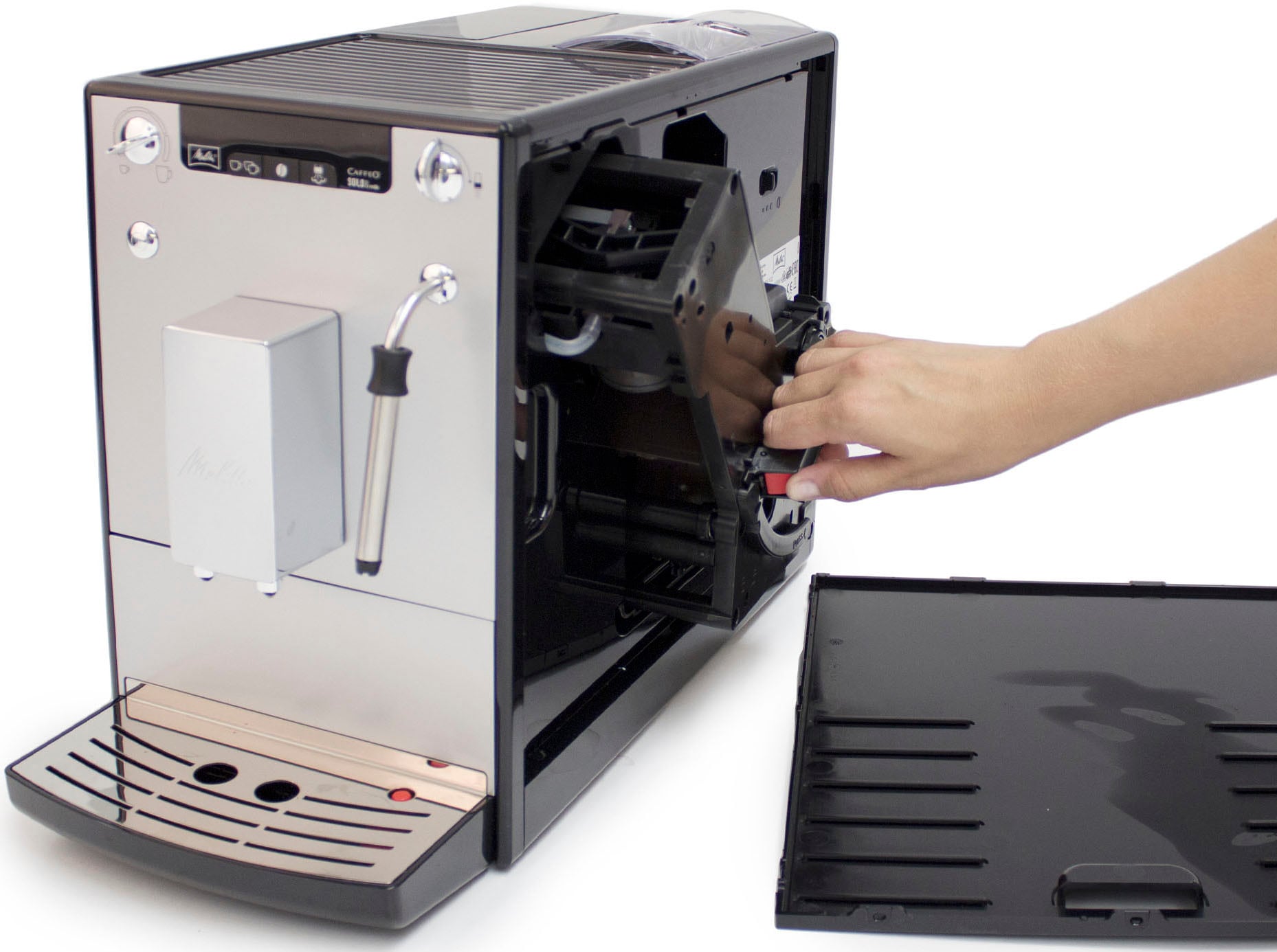 Melitta Kaffeevollautomat »Solo® E953-202, Milk Garantie per für Milchschaum Touch, XXL & silber/schwarz«, 3 crème Jahren Café mit One & Espresso Düse