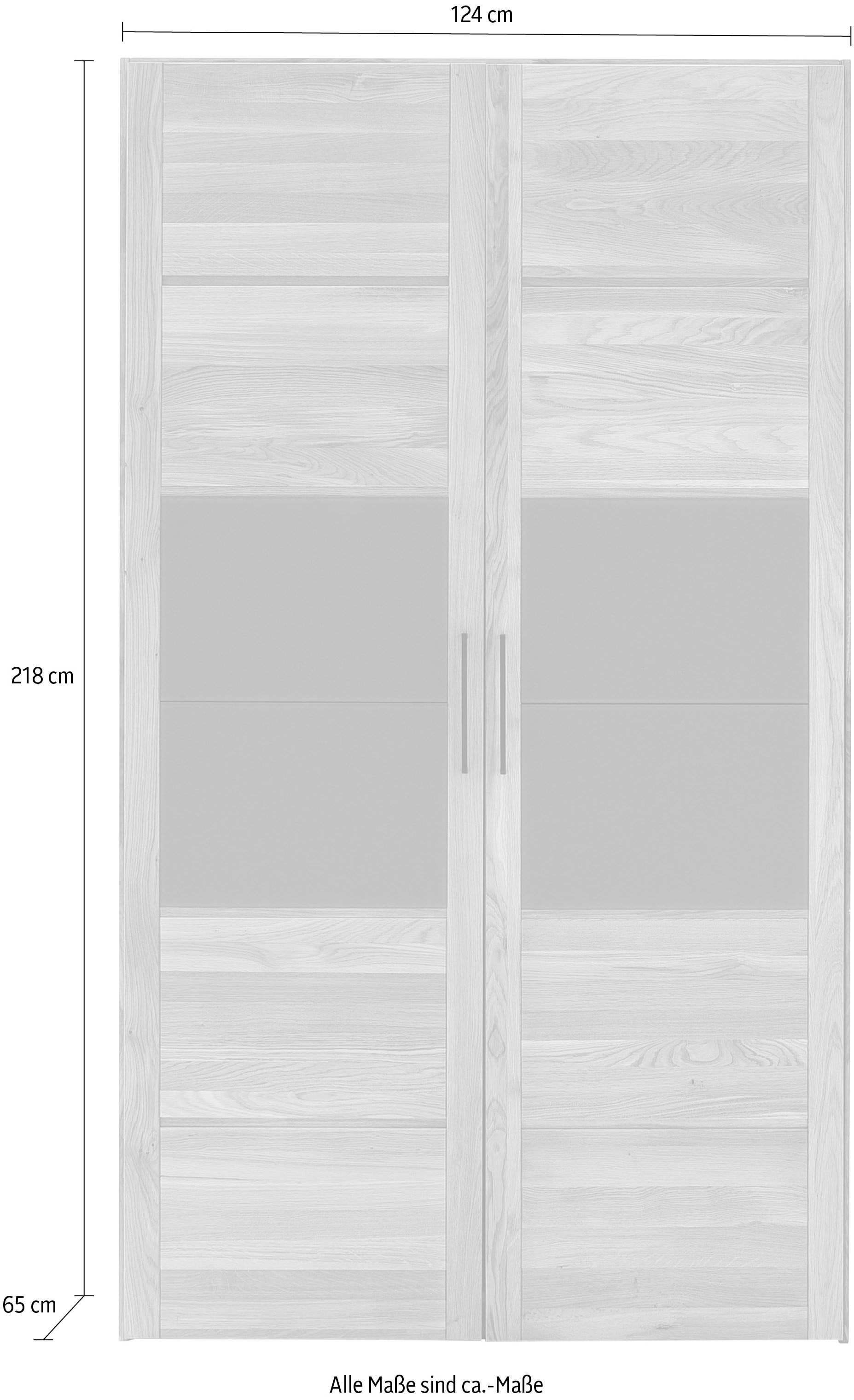 Home affaire Drehtürenschrank »Chamara«, aus massivem Eichenholz, in unterschiedlichen Breiten, Höhe 218 cm