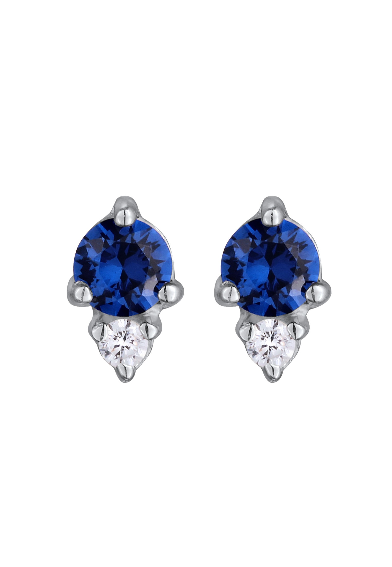 Elli Paar Ohrstecker »Ohrringe Zirkonia Synthetischer Saphir Blau 925 Sterling Silber«