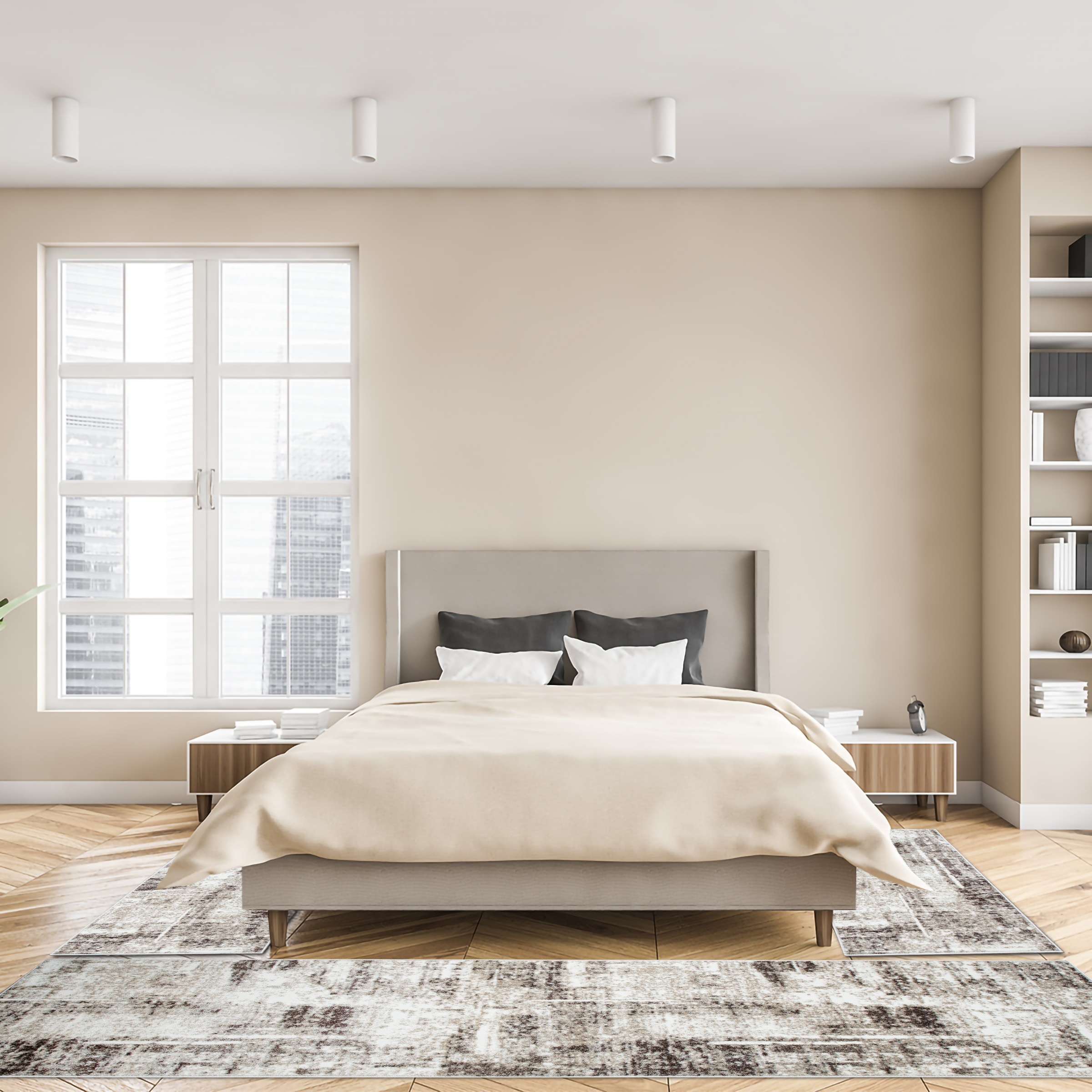 my home Bettumrandung »Salsa«, (3 tlg.), mit besonders weichem Flor, Kurzflor, im Vintage-Look, dichte Qualität