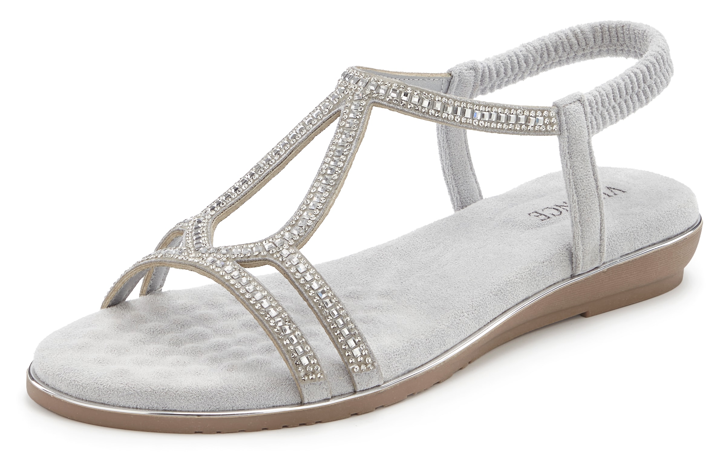 Vivance Sandale »Sandalette, Sommerschuh,«  mit eleganter Glitzer-Verzierung und elastischen Riemchen