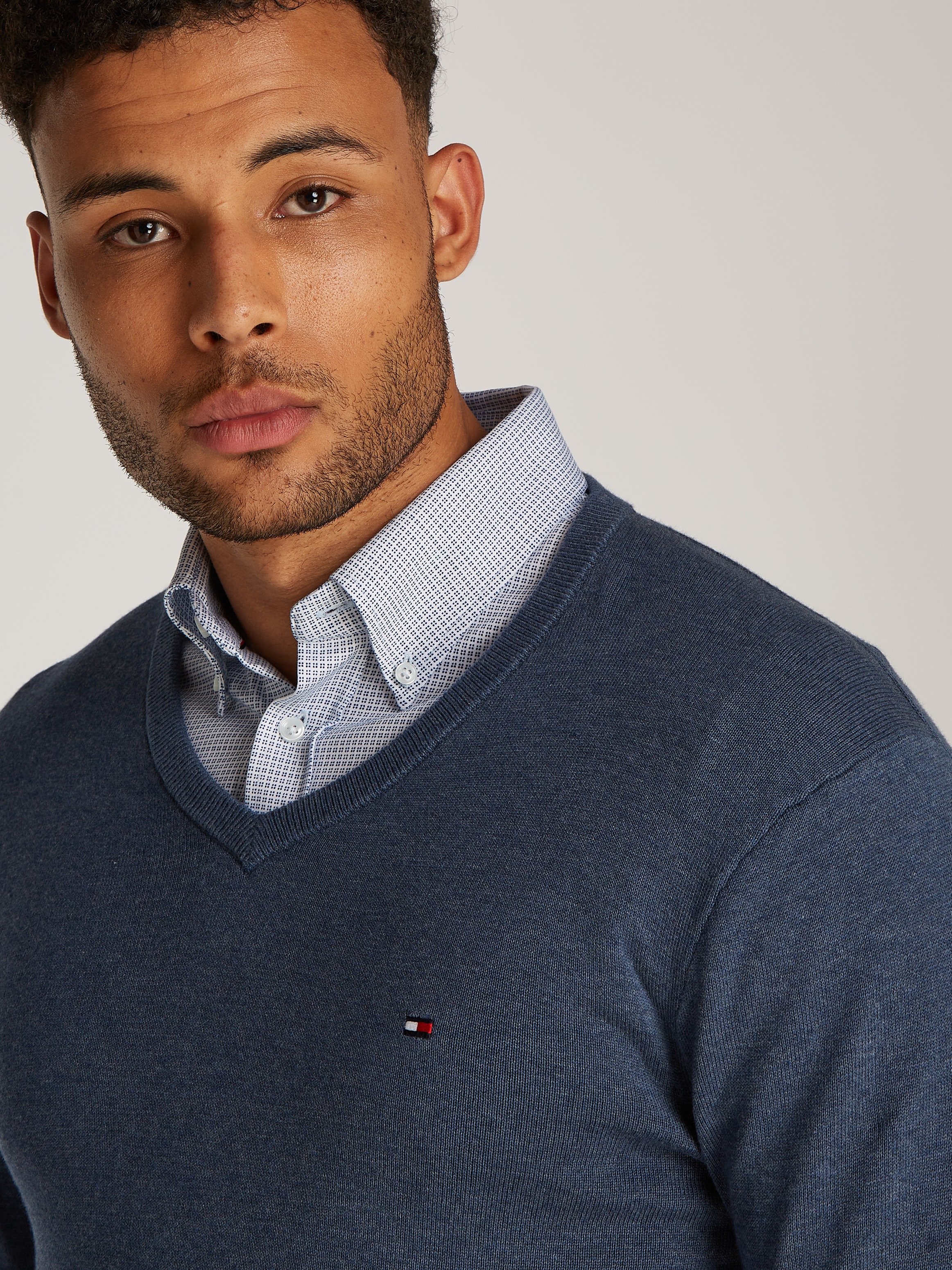 Tommy Hilfiger Strickpullover »ESSENTIAL COTTON V NECK«