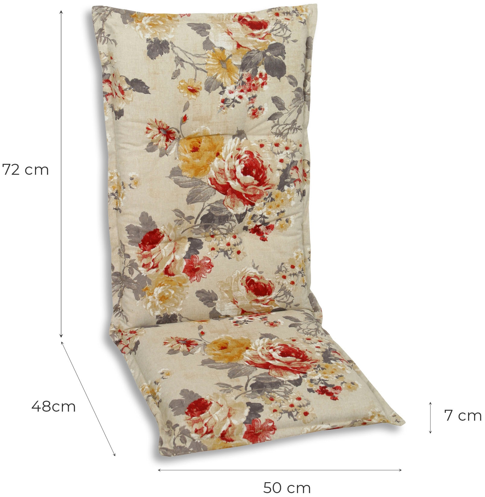 GO-DE Hochlehnerauflage »TOPSELLER!«, 50 cm x 7 cm x 120 cm