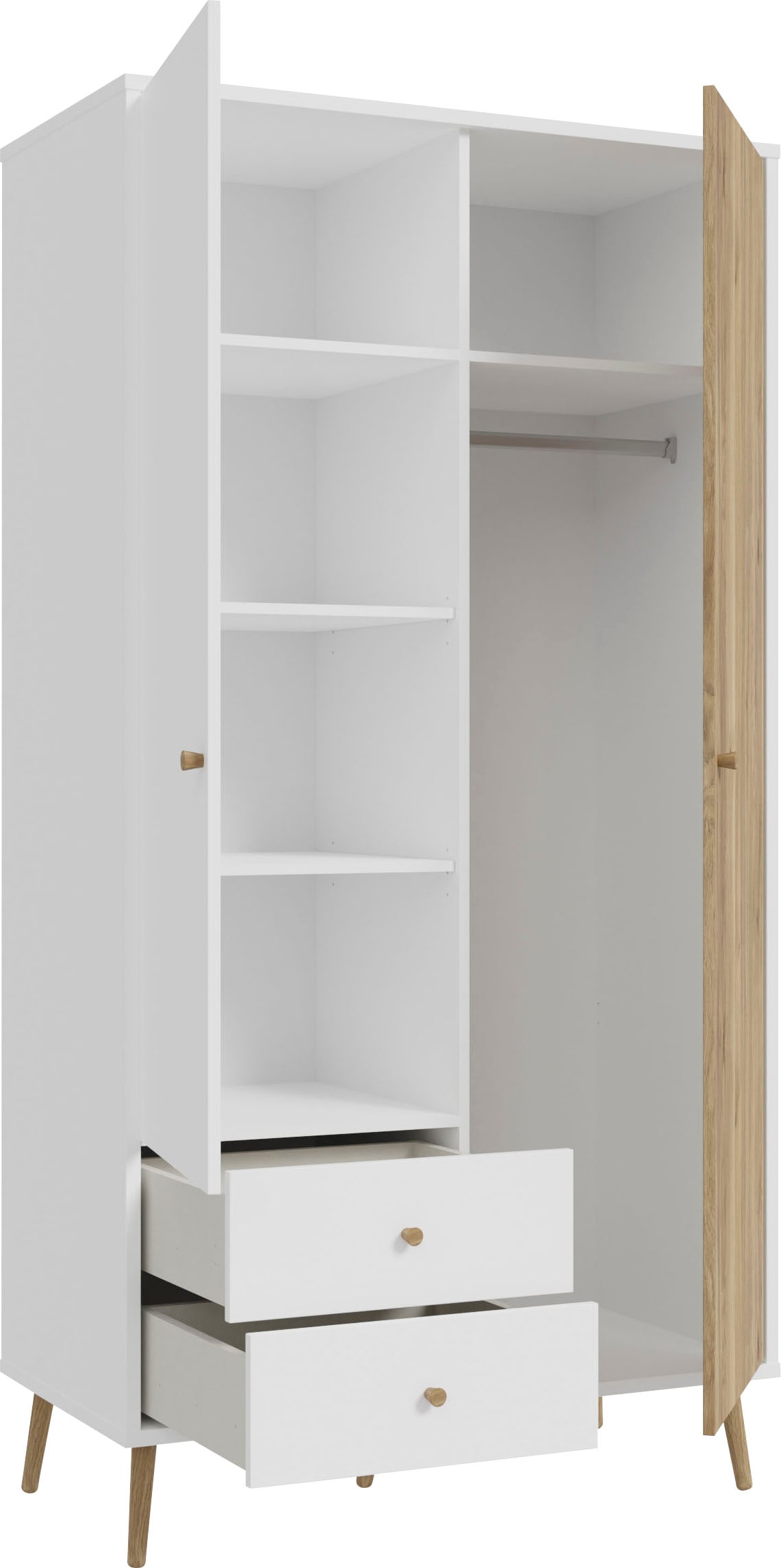 FORTE Drehtürenschrank »Harllson EasyKlix by Forte«, Montage von Korpus und Türen ohne Werkzeug oder Schrauben