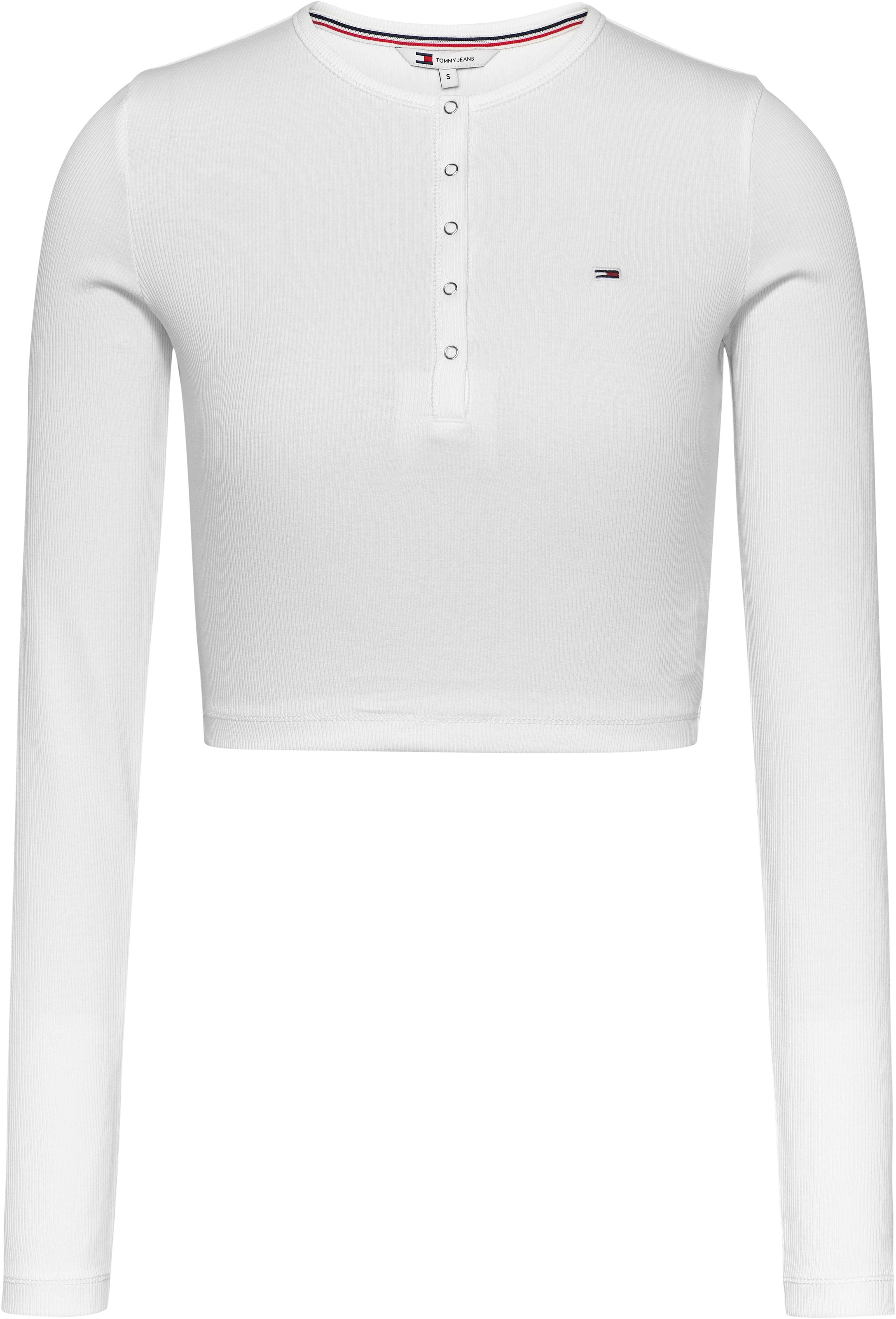 Tommy Jeans Langarmshirt »TJW CRP HENLEY TOP LS«, in modischer Cropped Form