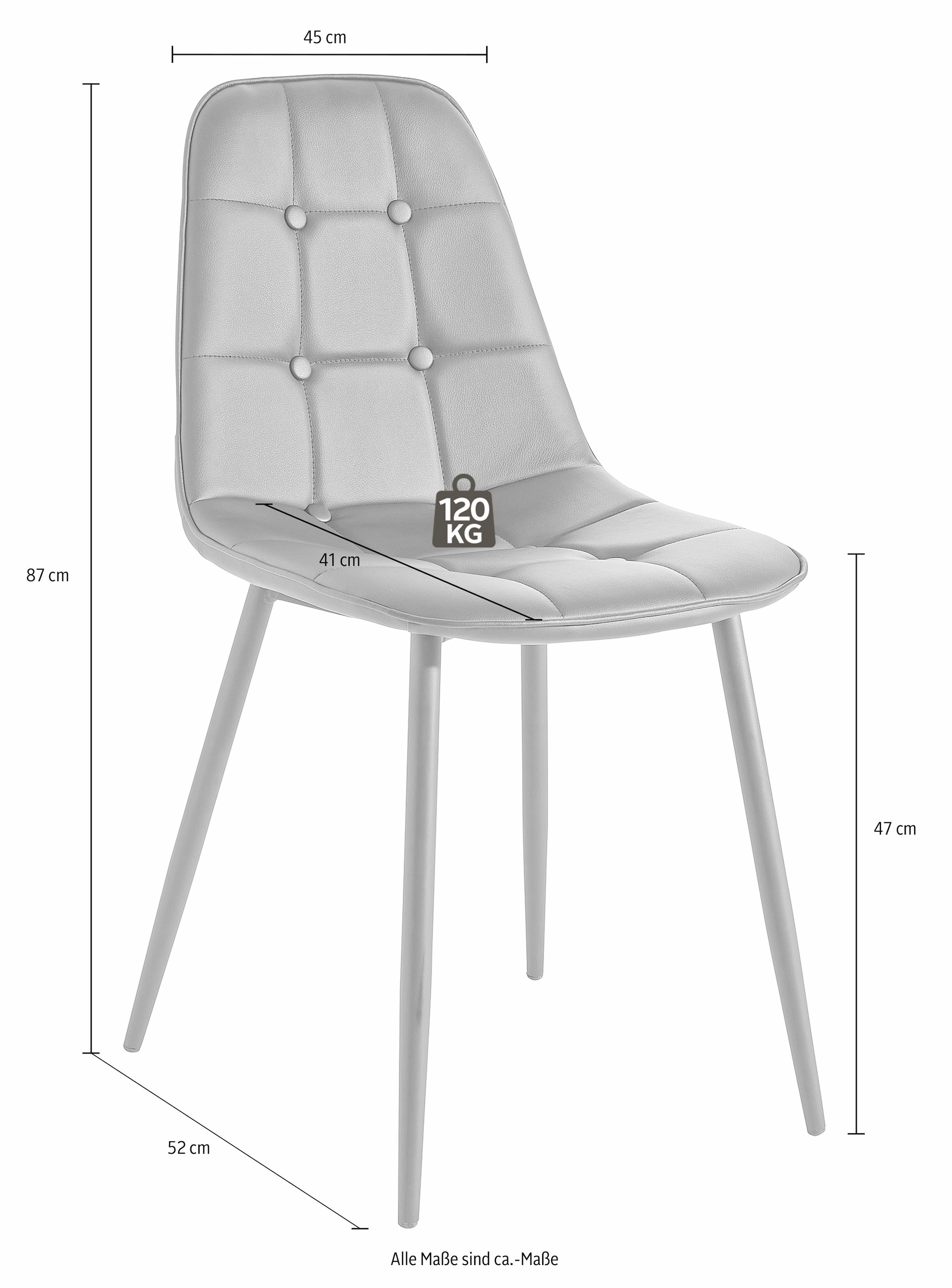 my home Essgruppe »Sabine + 120 Rechnung Bezug tlg.), bestellen und (Set, 4 Breite Esstisch, Esszimmerstühle, Luna«, auf in Kunstleder cm 5