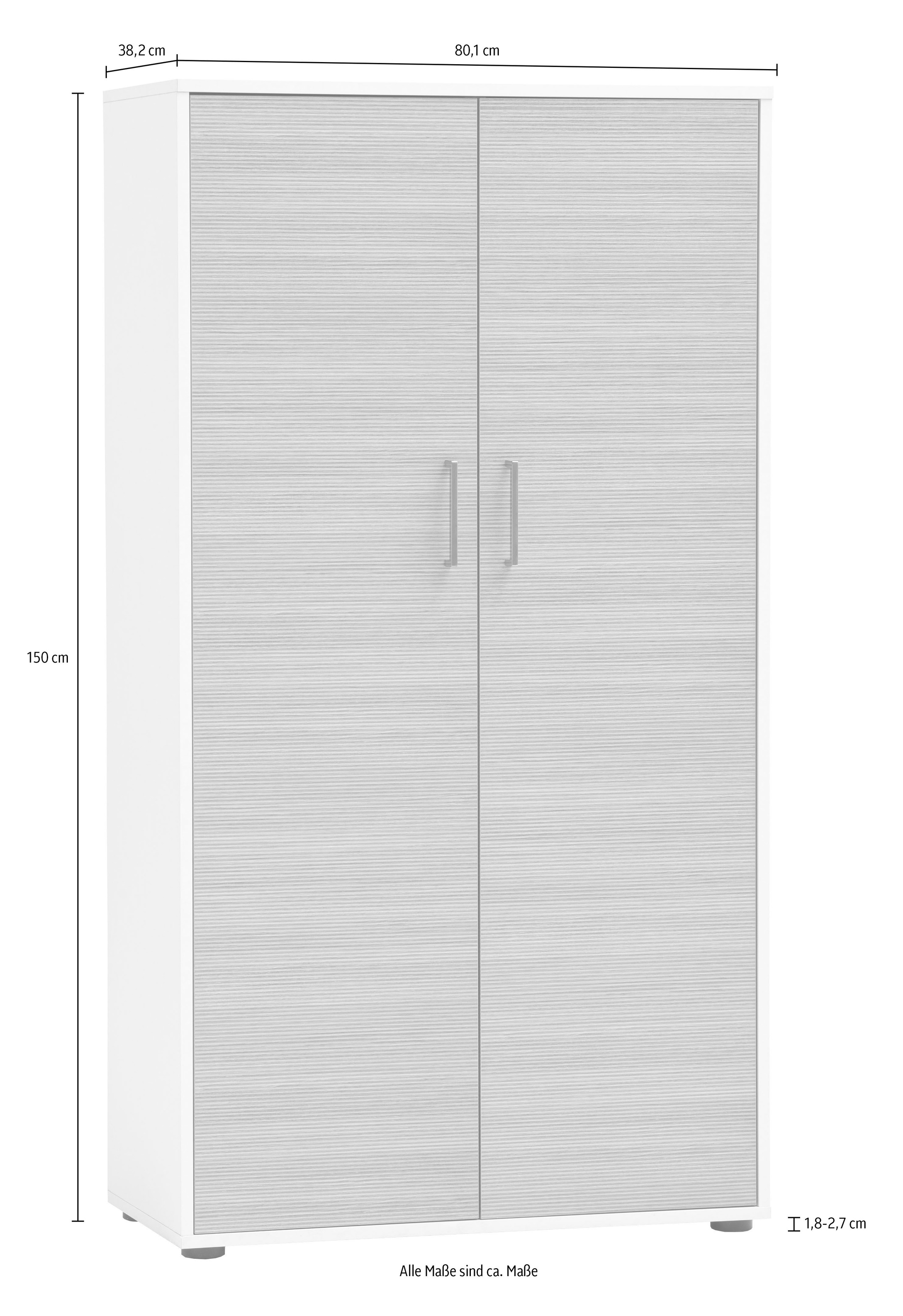 Schildmeyer Aktenschrank »METZ, 2 Türen in Canello, Höhe 150 cm, 8 Fächer, MADE IN GERMANY« 1 Stk. tlg. Fronten in Canello,  MADE IN GERMANY