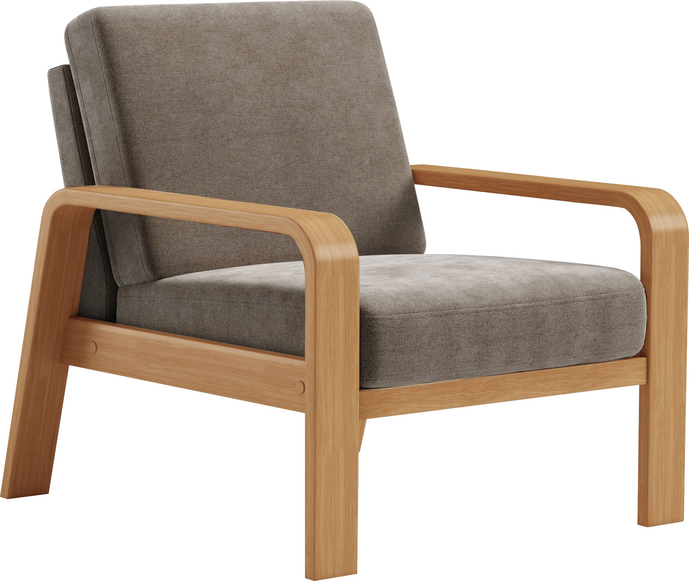 sit&more Sessel »Kolding«, Armlehnen aus eichefarbigem Buchenholz, verschiedene Bezüge und Farben