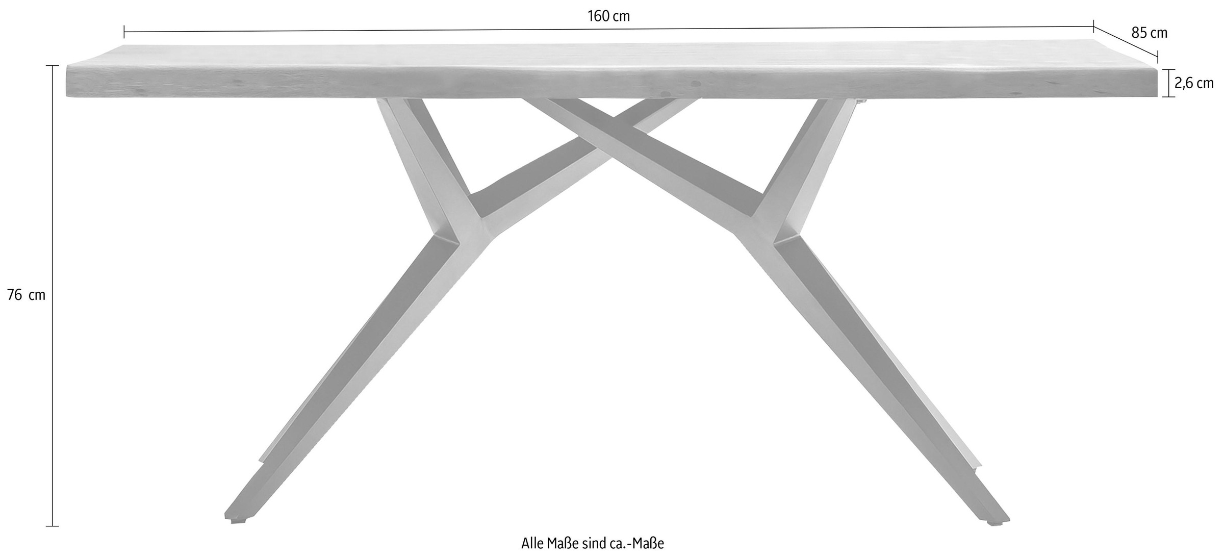 SIT Esstisch »Tables« mit elegantem Metallgestell, Shabby Chic, Vintage