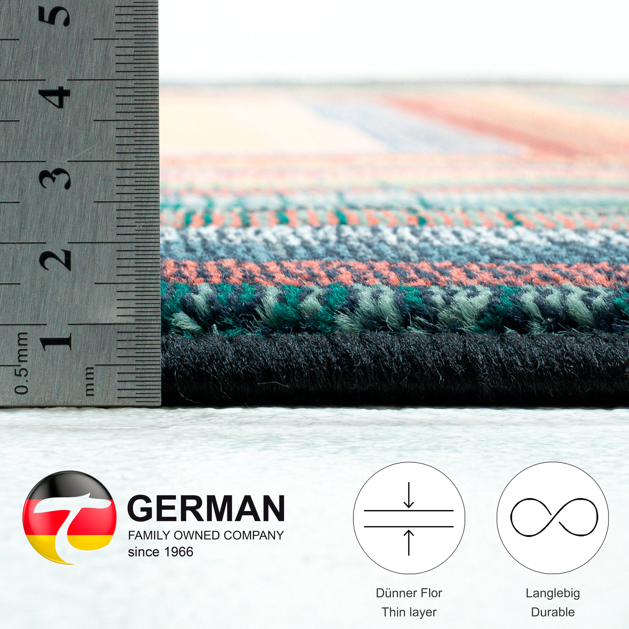 THEKO Teppich »Gabiro 001« rund 10 mm Höhe gewebt, ideal im Wohnzimmer & Schlafzimmer