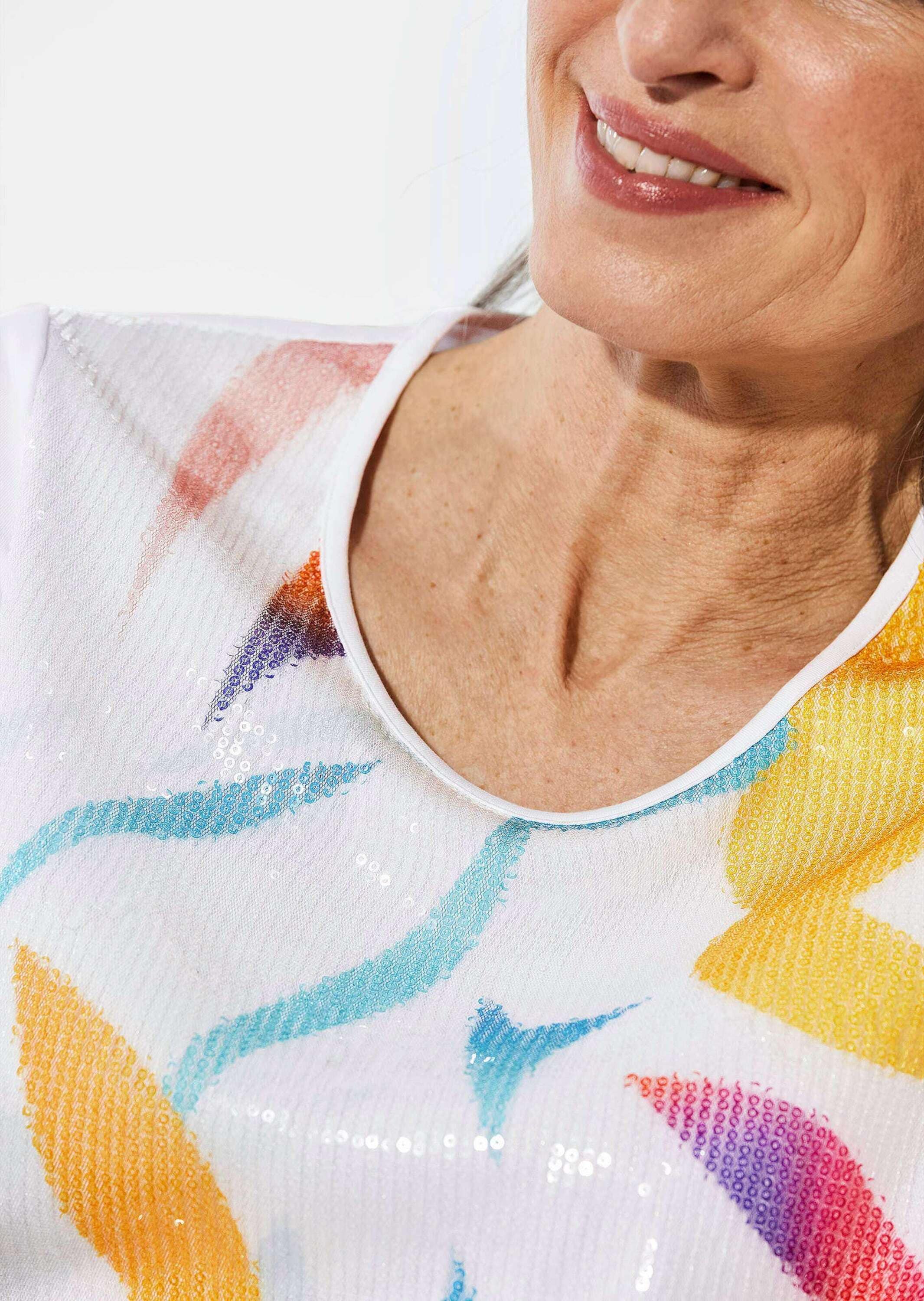 GOLDNER Kurzarmshirt »Shirt Shirt mit Rundhalsausschnitt«