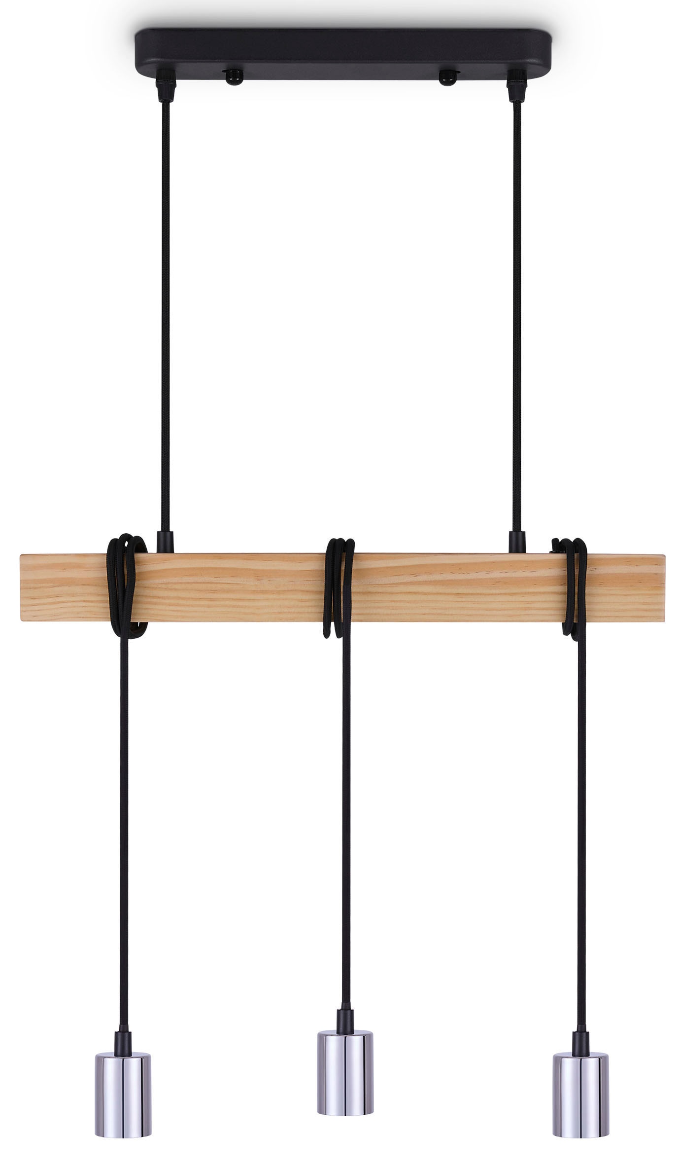 Paco Home Pendelleuchte »SINA« E27 LED Pendellampe  Hängeleuchte Wohnzimmer Esszimmer Vintage Holz 3x E27