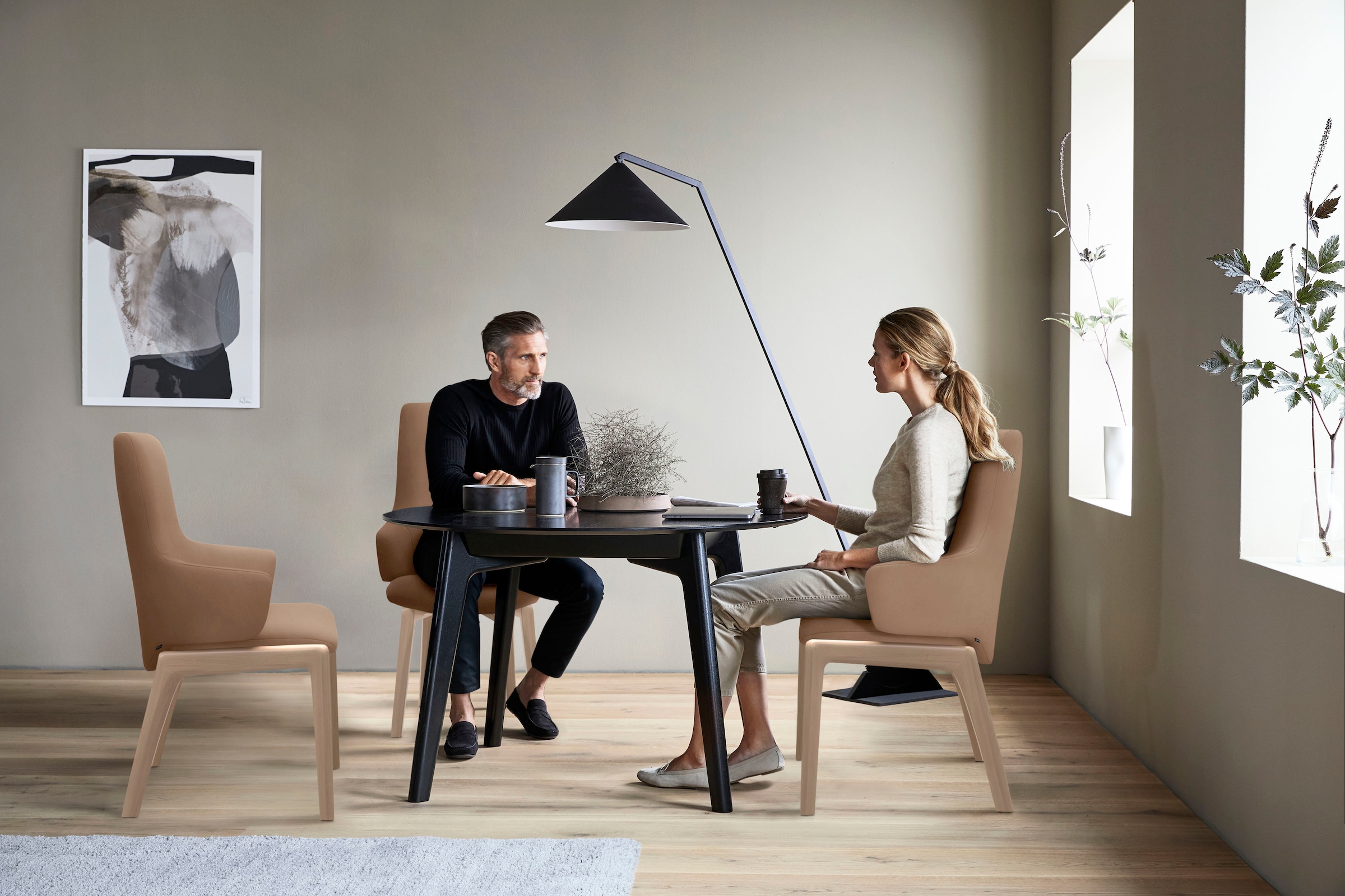 Stressless® Polsterstuhl »Laurel« () High Back mit Armlehne, Größe L, mit abgerundeten Beinen in Eiche