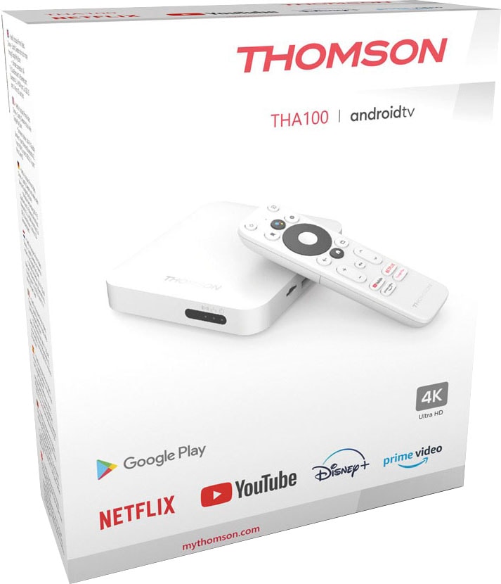Thomson Streaming-Box »THA100+«, 4K Android TV Box, Netflix, Prime, Disney, Sky, Mit Zattoo Gutschein