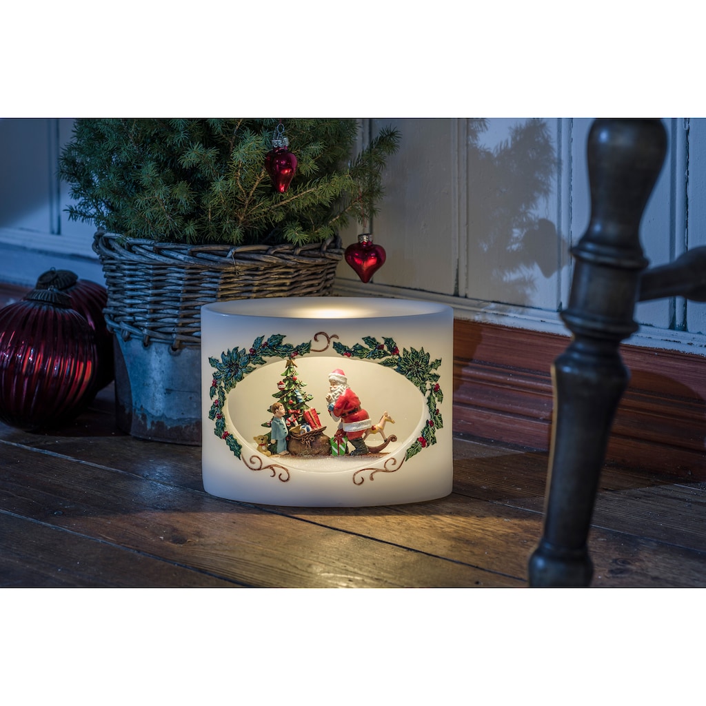 KONSTSMIDE LED-Kerze »Weihnachtsdeko«, LED Echtwachskerze Weihnachtsmann mit Kind