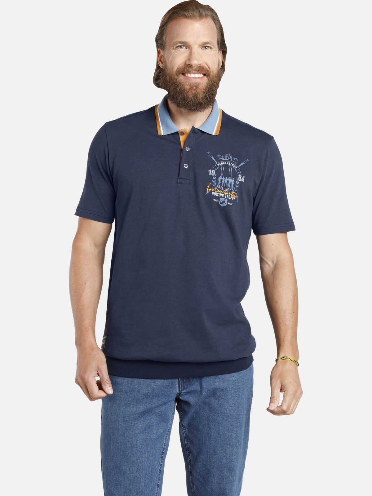 Jan Vanderstorm Poloshirt »Poloshirt ORVAR«, (1 tlg.), +Fit Kollektion, Bauchschnitt