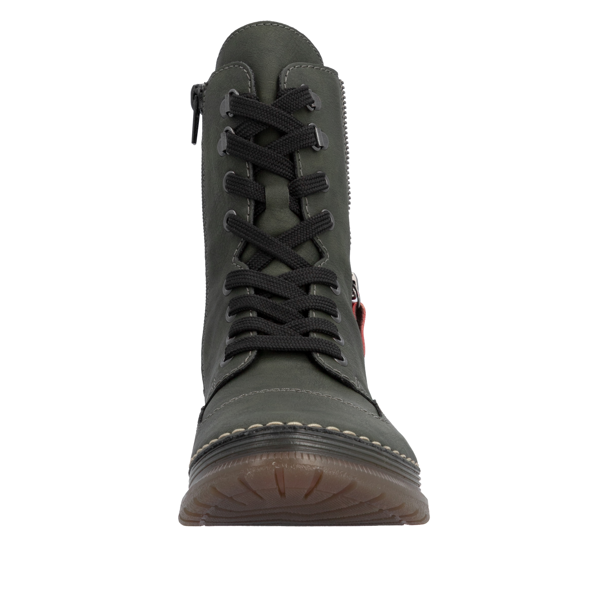 Rieker Schnürboots  Herbstboots, Schnürstiefelette mit Zier-Reißverschluss am Schaft