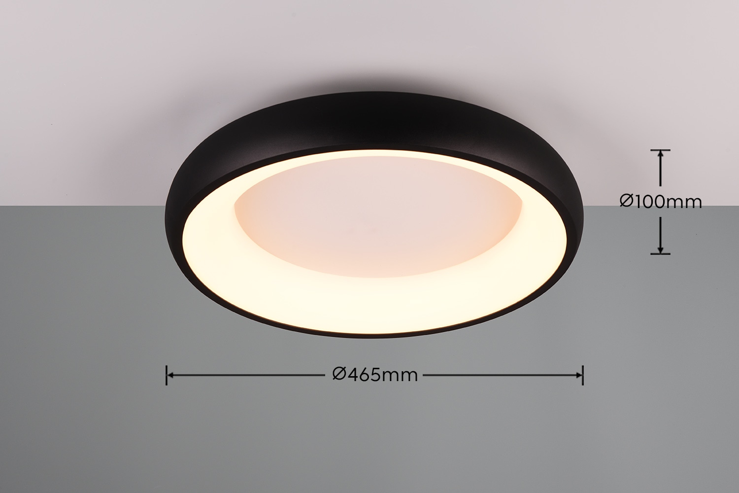 TRIO Leuchten LED Deckenleuchte »CARDONA, runde LED Deckenlampe Büro, Ø 46cm, 3300 Lumen 29W, dimmbar« LED-Board 1 Stk. warmweiß - kaltweiß CCT - Lichtfarbe einstellbar 2300/3000/4000K, auch Wandmontage möglich