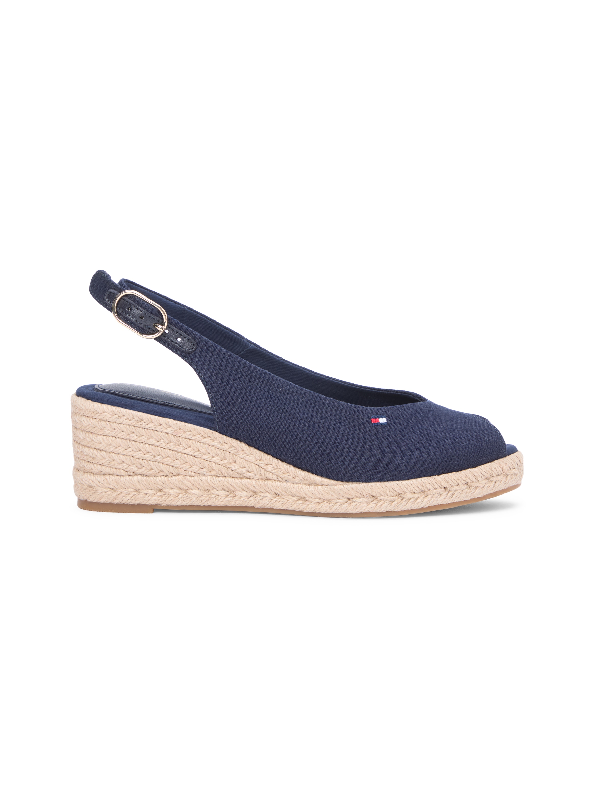 Tommy Hilfiger Keilsandalette »MID WEDGE ESPAD SLINGBACK«  Sommerschuh, Riemchensandale mit Flaggen-Stickerei