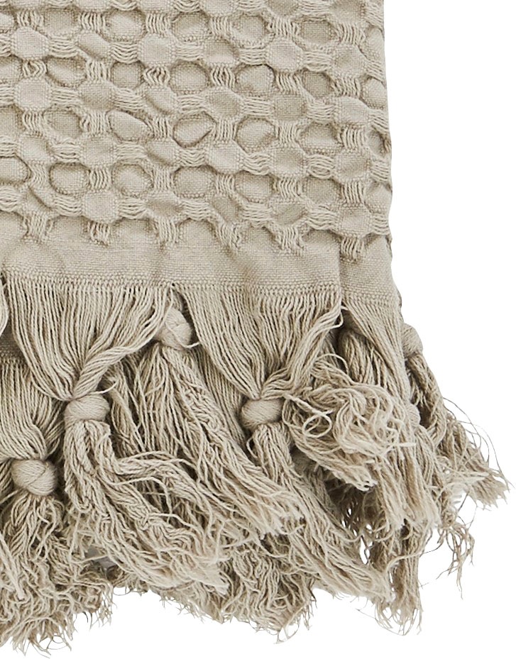 done.® Wohndecke »Ella«, Wohndecke mit Waffelstruktur und handgeknoteten Fransen, Kuscheldecke