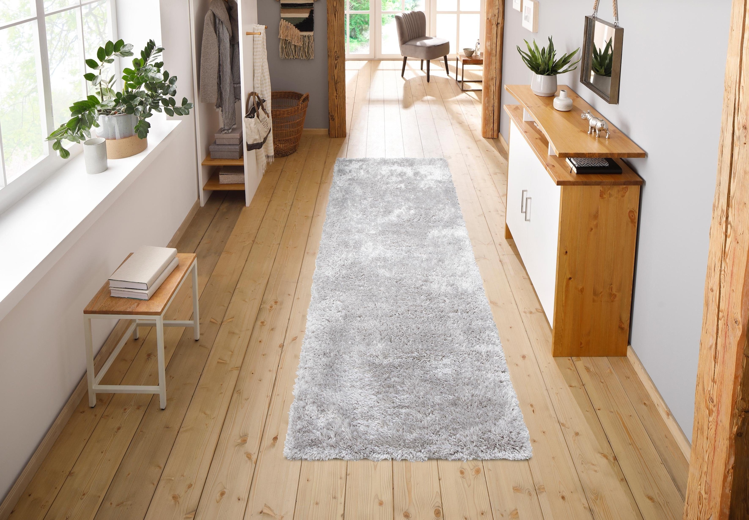 my home Hochflor-Läufer »Boldo«, rechteckig, 50 mm Höhe, besonders weich durch Mikrofaser, Shaggy Teppich